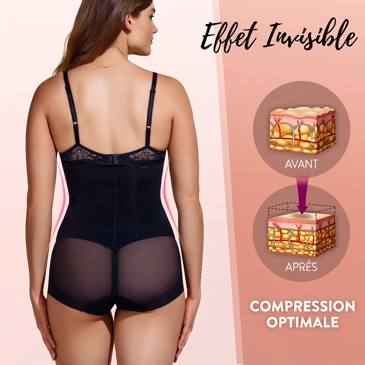 1+1 OFFERT · AUJOURD'HUI · CrossCompress · Gaine amincissante taille haute