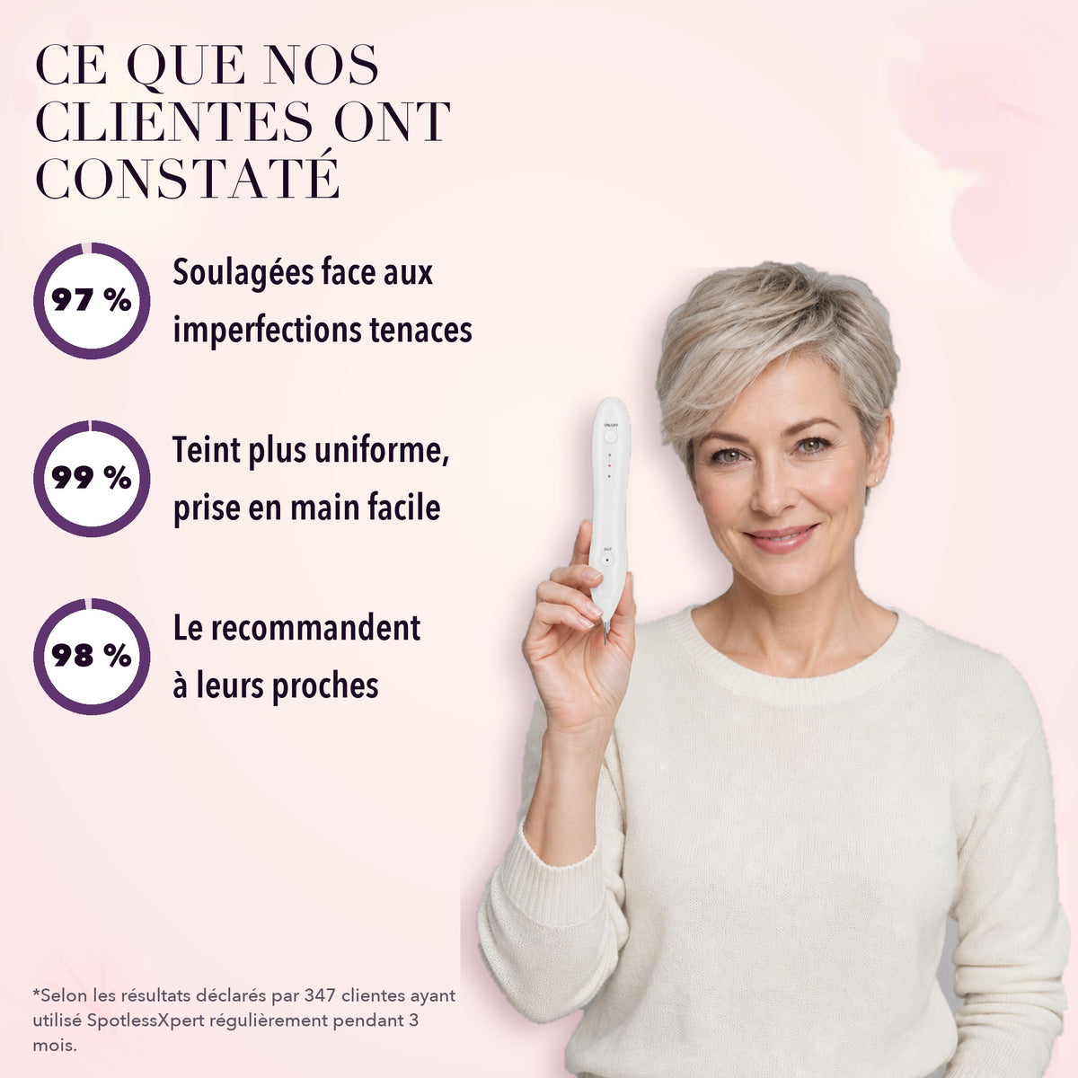 -50 % · OFFRE LIMITÉE · SpotlessXpert™ · Appareil électrique anti-imperfections
