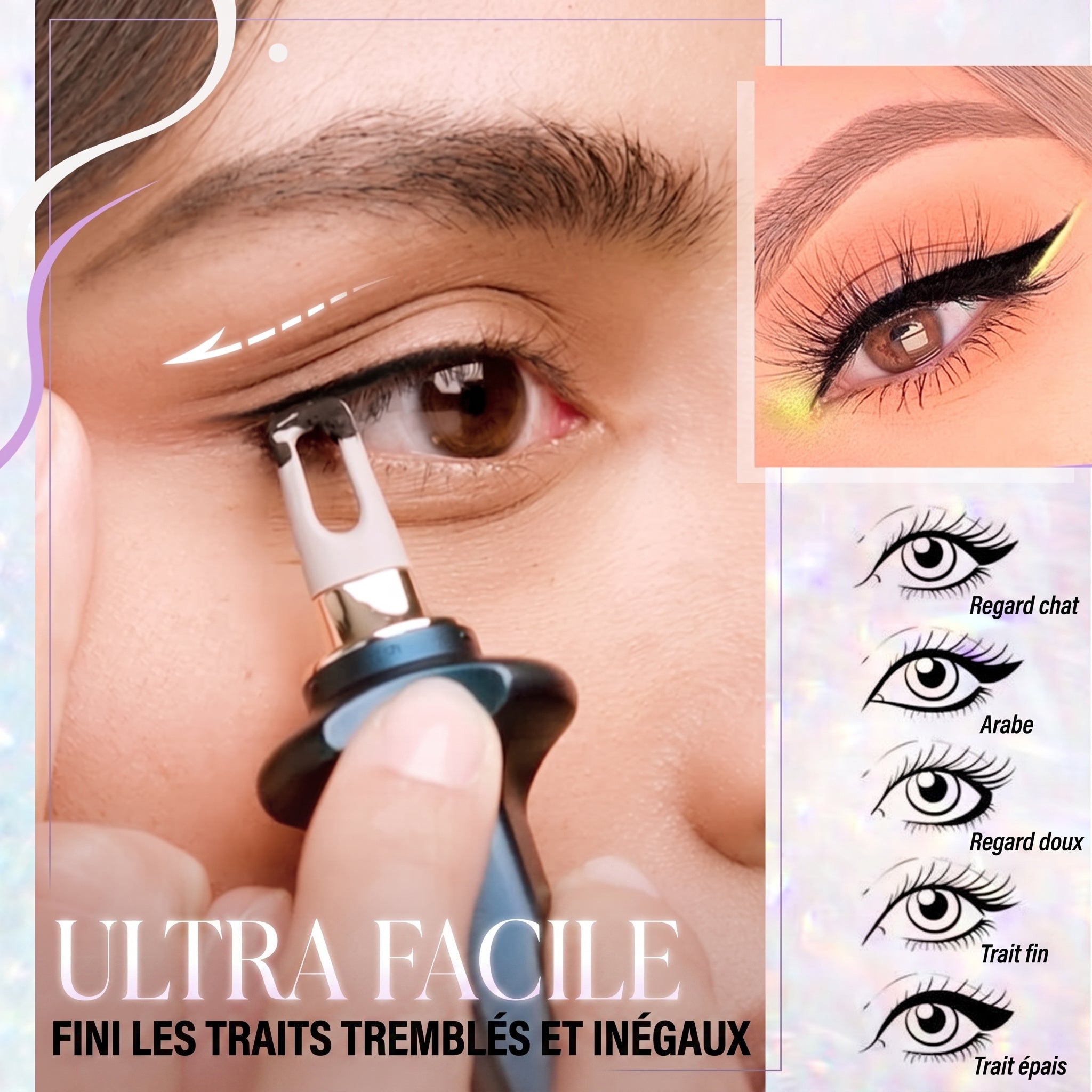 -70 % · OFFRE LIMITÉE · GlamEye™ · Kit d’Eyeliner en Silicone