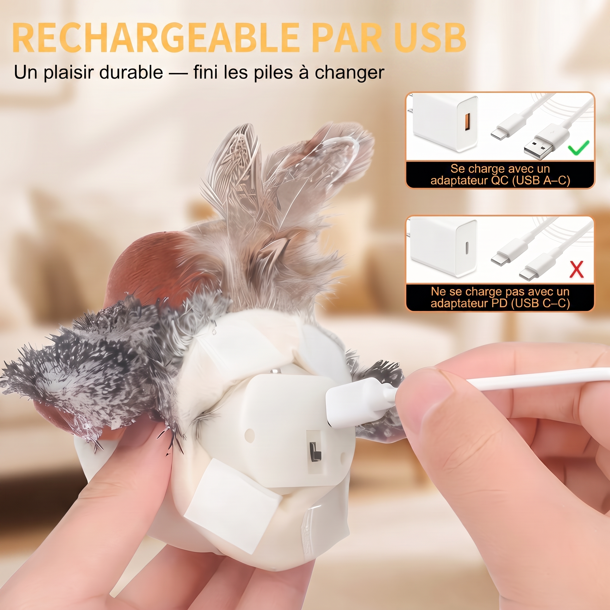 1+1 OFFERT · AUJOURD'HUI · FuzzyTweet™ · Jouet interactif pour chat