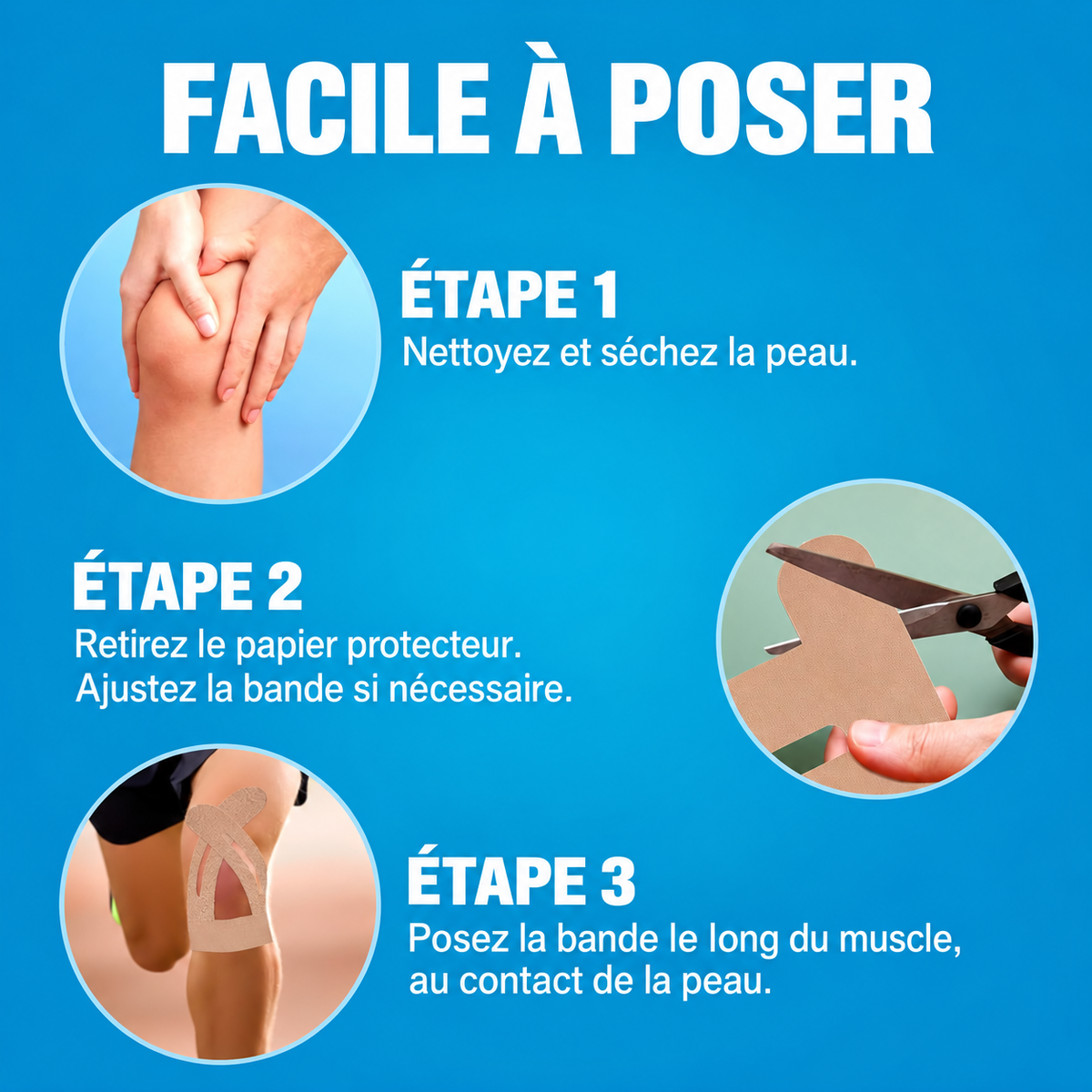 1+1 OFFERT · AUJOURD'HUI · StabiliTape™ · Conçu pour prévenir les blessures aux genoux !