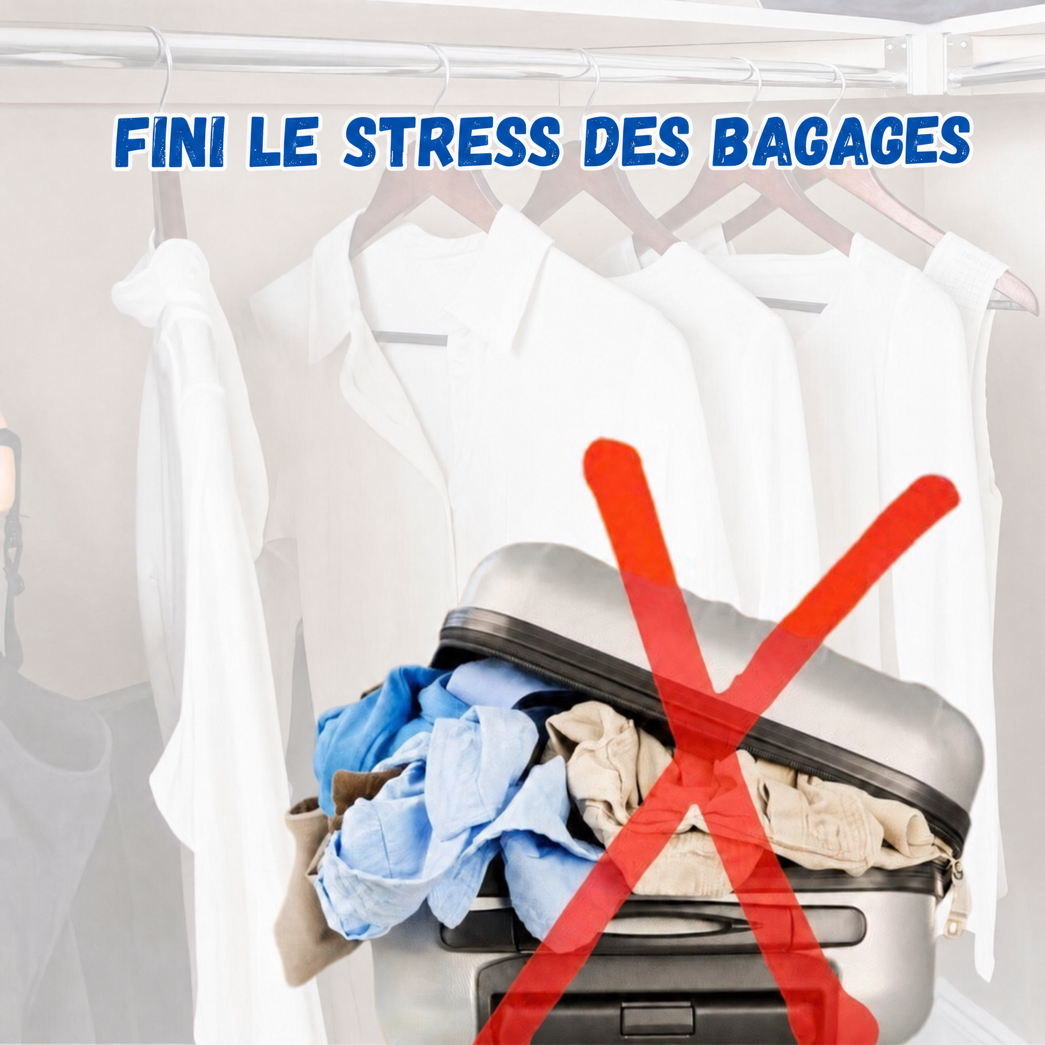 -50 % · OFFRE LIMITÉE · HangStorage™ · Emportez plus, même avec moins d’espace !