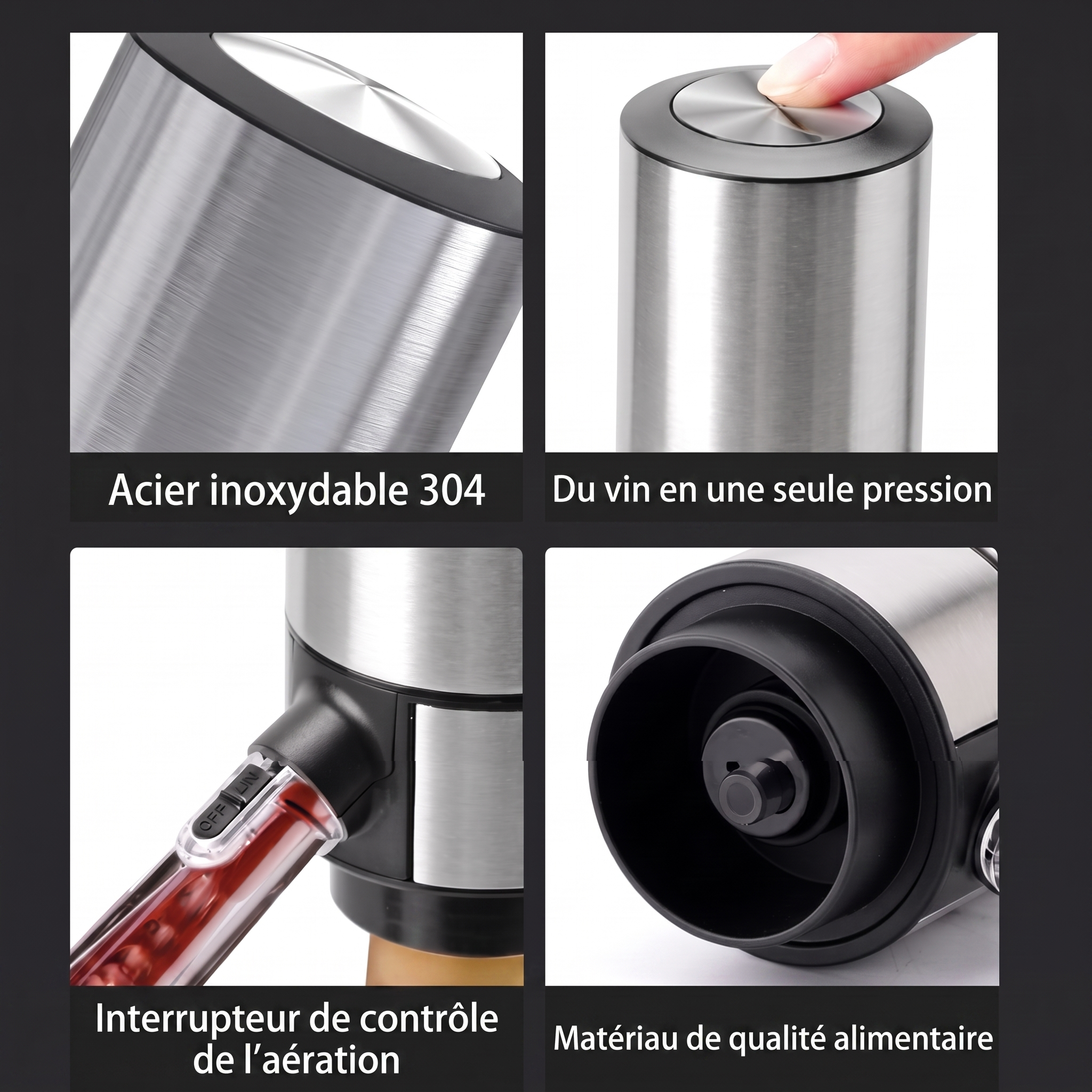 -50 % · OFFRE LIMITÉE · AeriBlend™ · Aérateur, conservateur et distributeur de vin 3-en-1