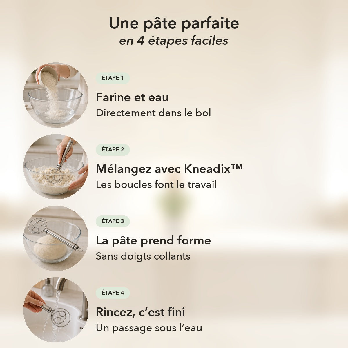 1+1 OFFERT · AUJOURD'HUI · Kneadix™ · Fouet à pâte