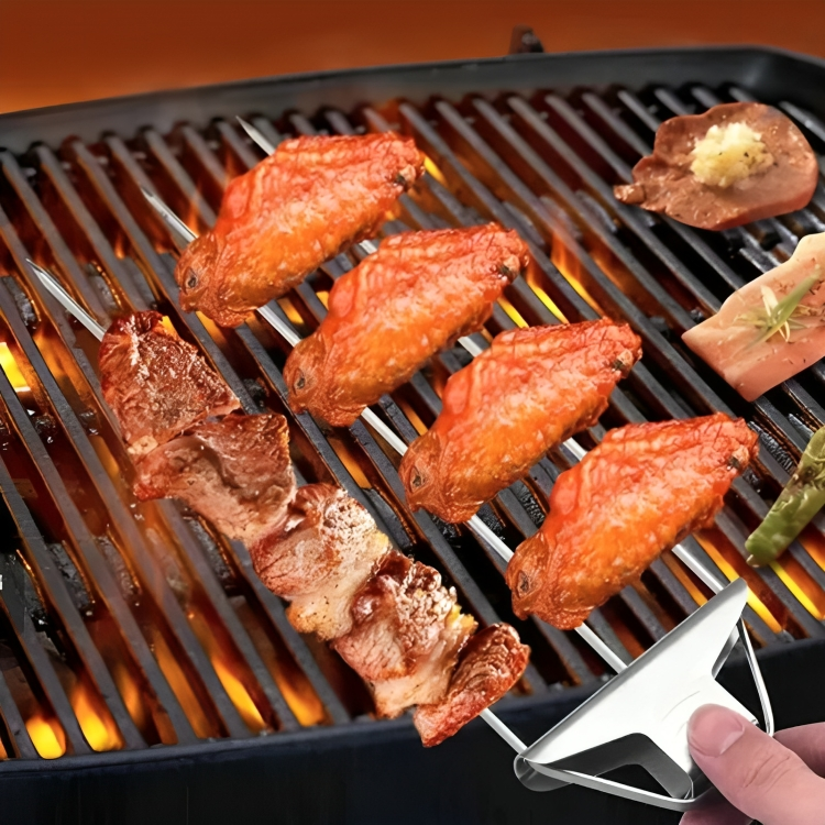 1+1 OFFERT · AUJOURD'HUI · SkewerPro™ · Brochettes de barbecue 3-en-1