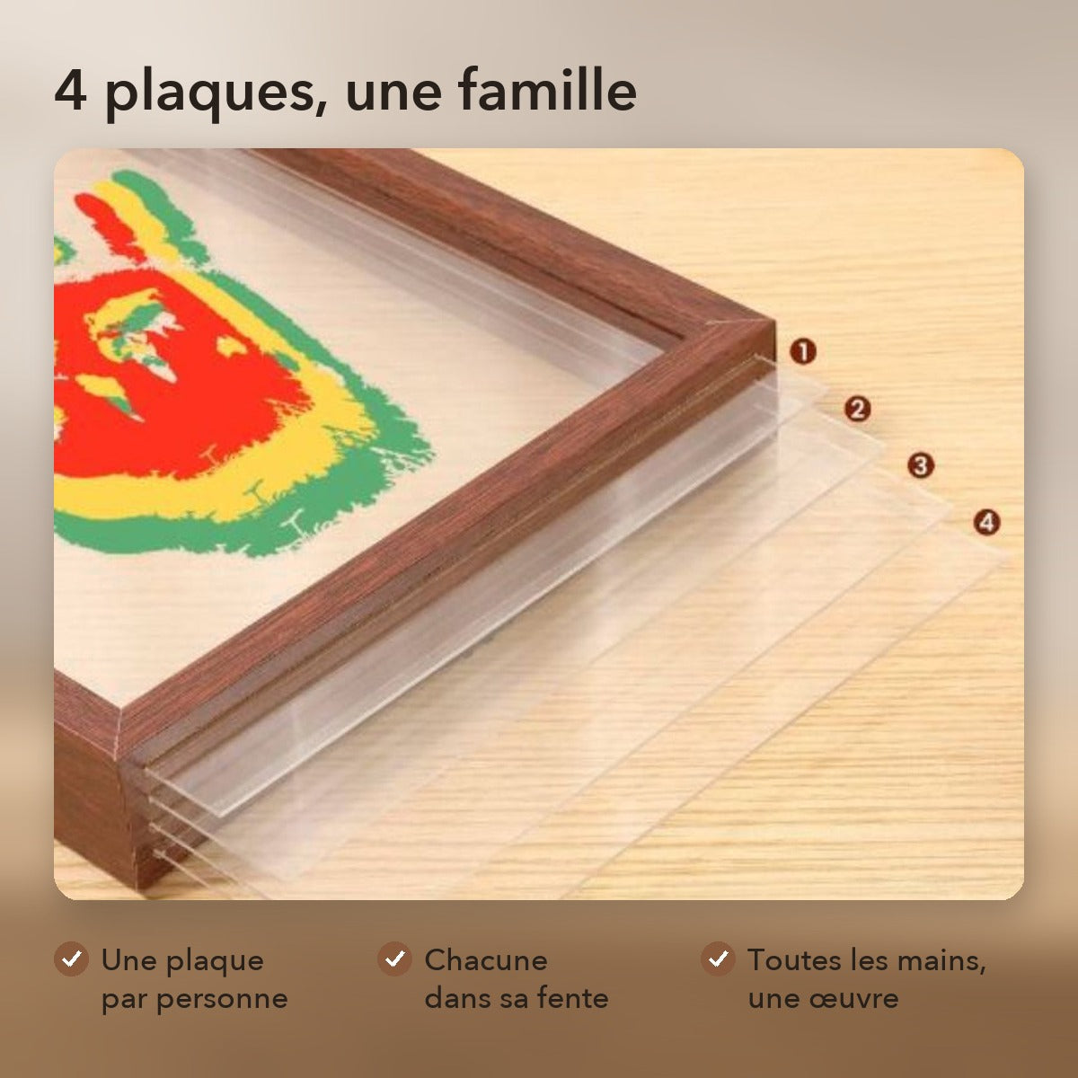 -50 % · OFFRE LIMITÉE · HeartNest™ · Cadre empreintes de mains