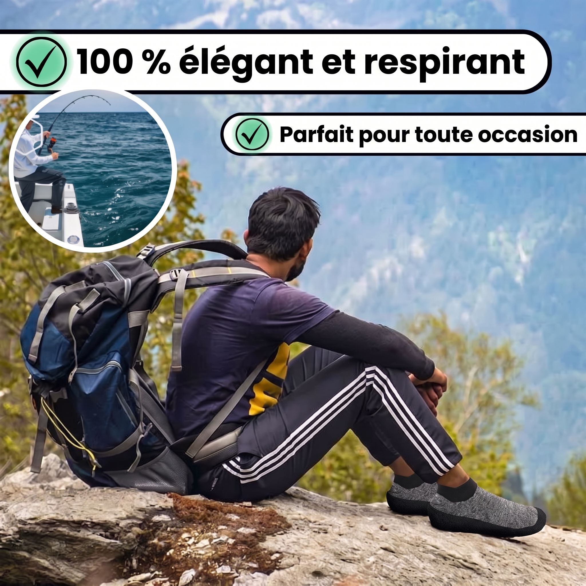 -50 % · OFFRE LIMITÉE · SnugSoles™ · Chaussures-chaussettes pour femmes et hommes