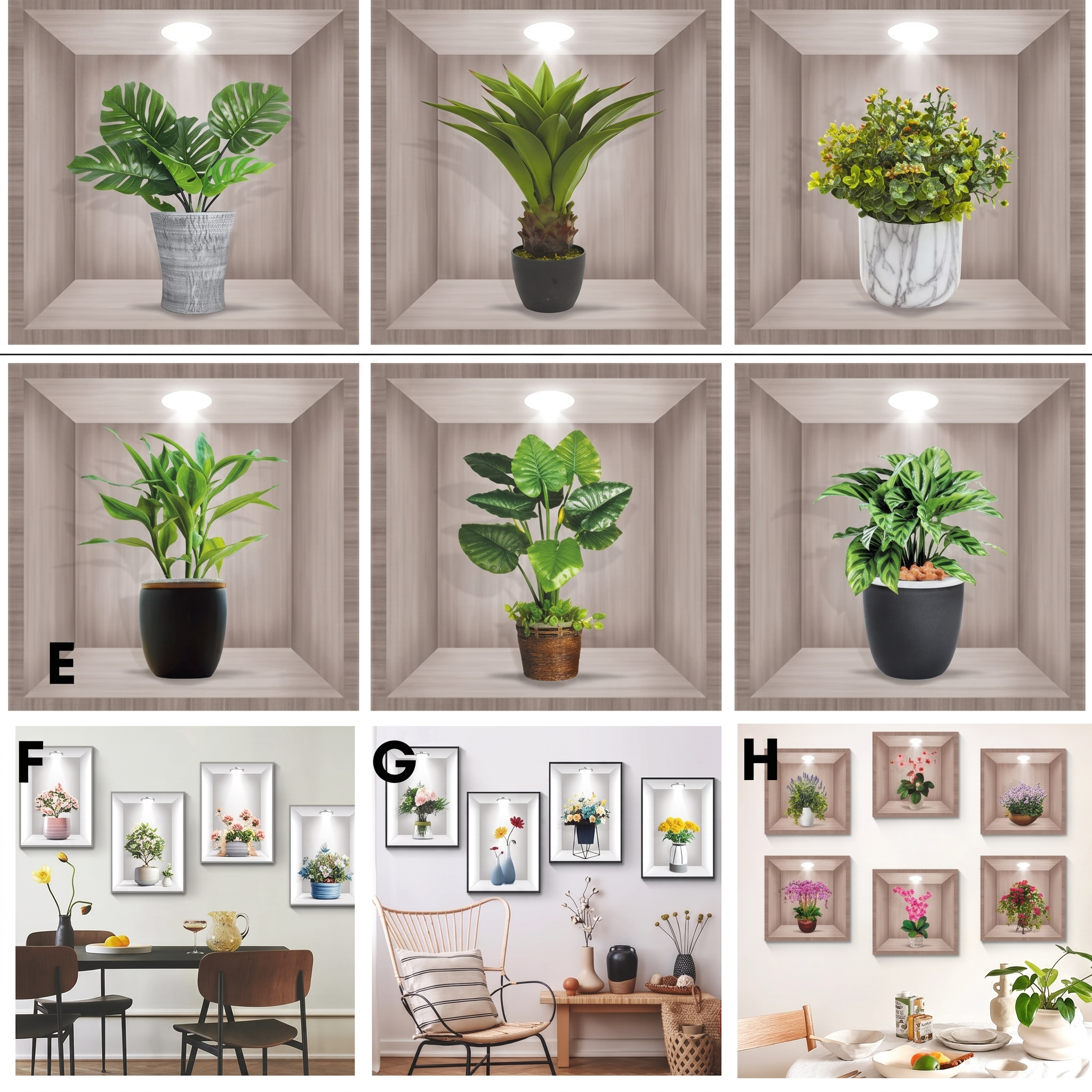 -50 % · OFFRE LIMITÉE · BotanicaLuxe™ · Sticker mural 3D de plantes vertes