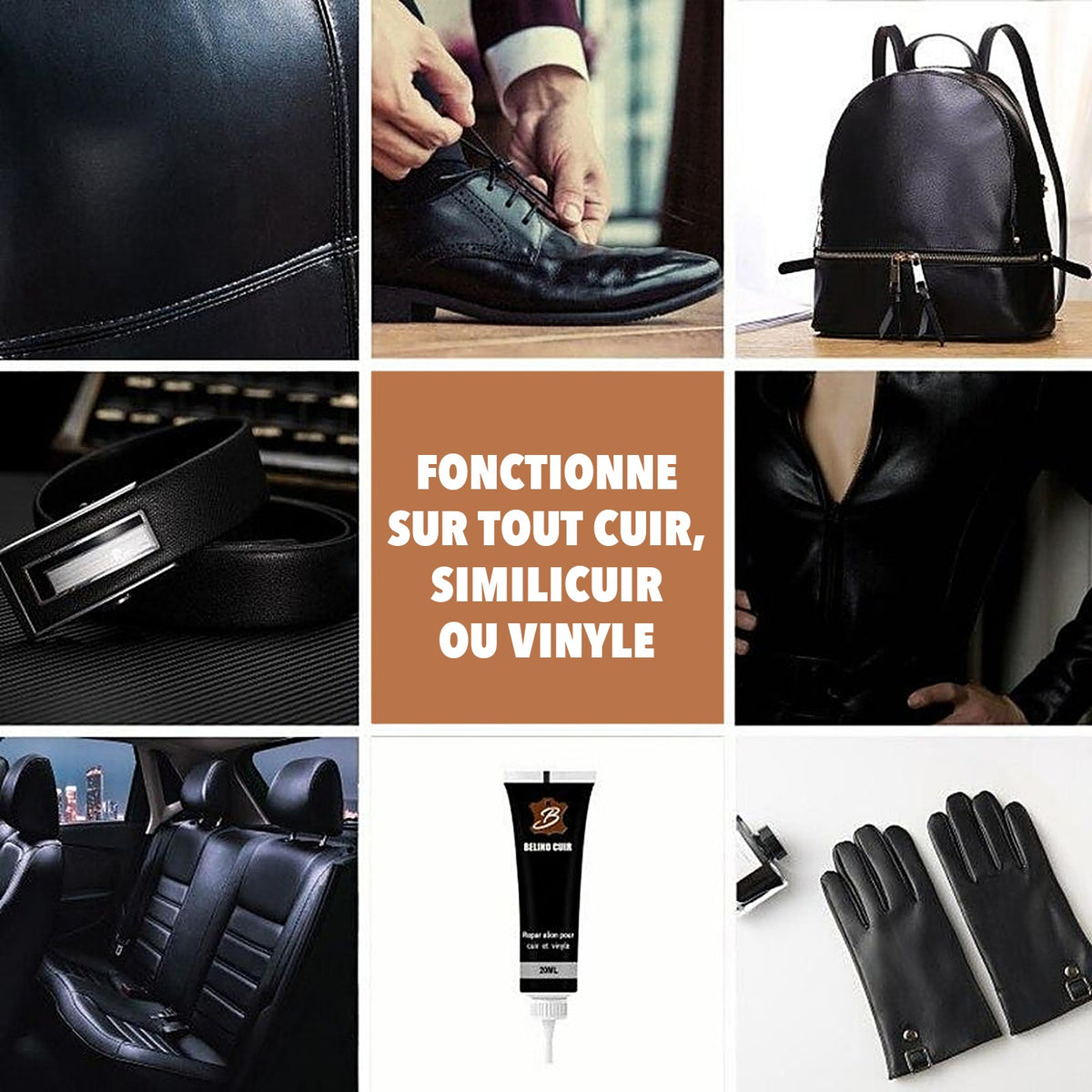 -50 % · OFFRE LIMITÉE · MagicGel™ · Répare instantanément le cuir abîmé !