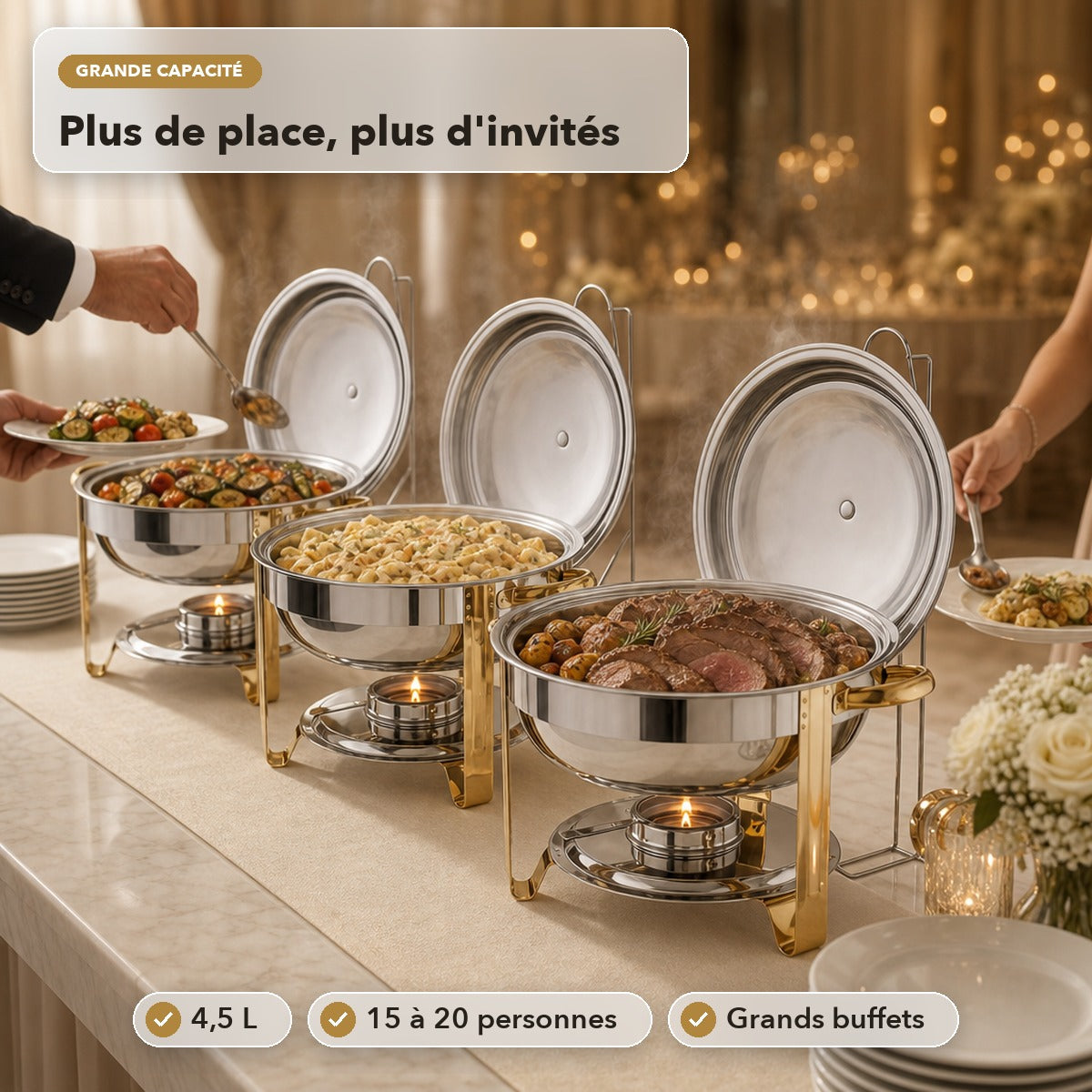 -50 % · OFFRE LIMITÉE · HeatServe™ · Chauffe-plat buffet 4,5 L