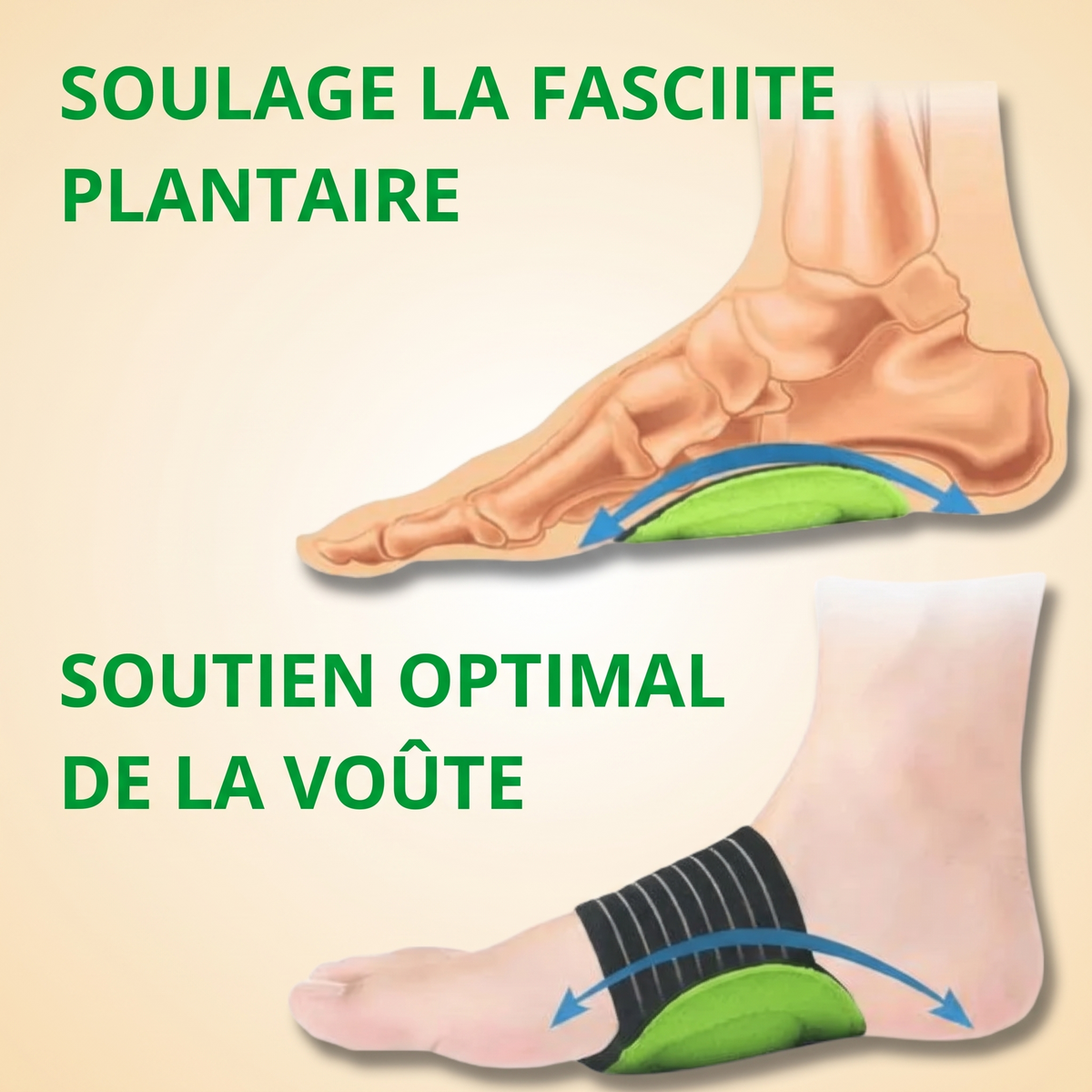 -50 % · OFFRE LIMITÉE · StepRelief™ · Soutien orthopédique de la voûte plantaire
