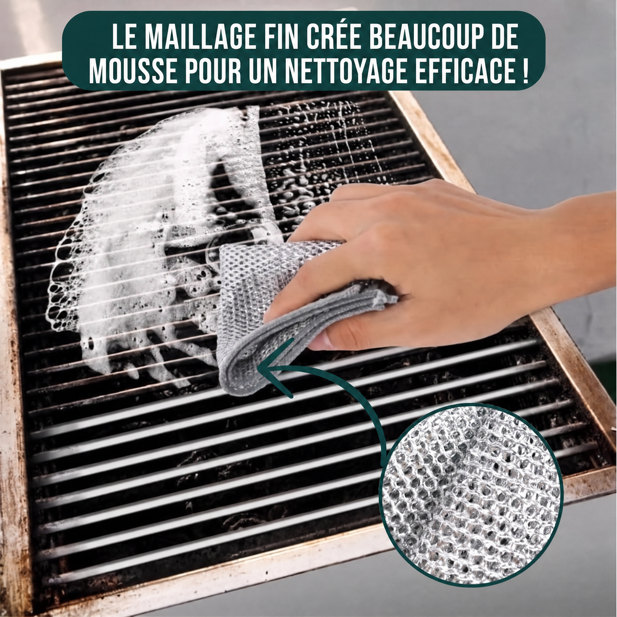 -50 % · OFFRE LIMITÉE · PowerWipe™ · Chiffon de nettoyage magique 2-en-1