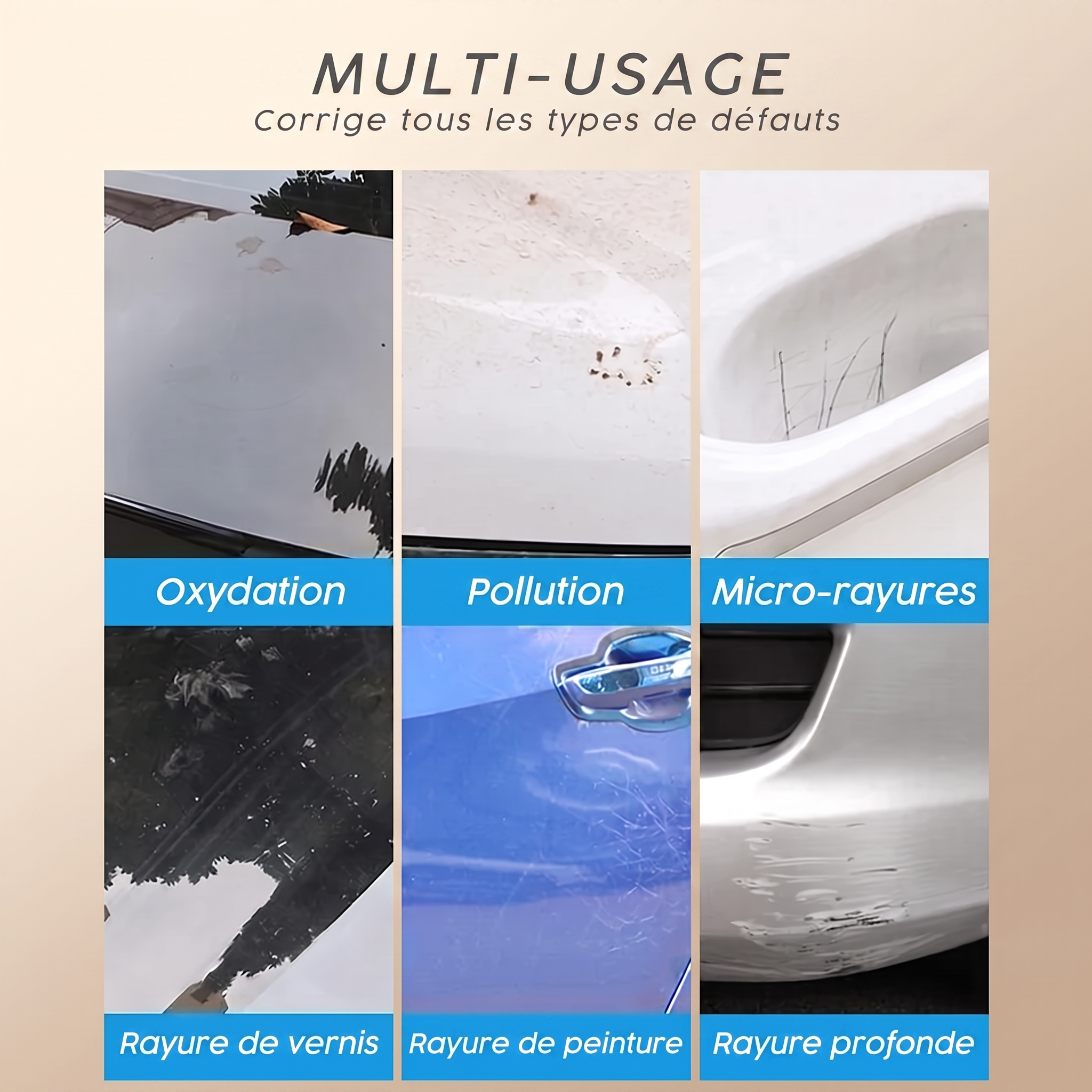 1+2 OFFERT · AUJOURD'HUI · ScratchGone™ · Efface-rayures pour voiture