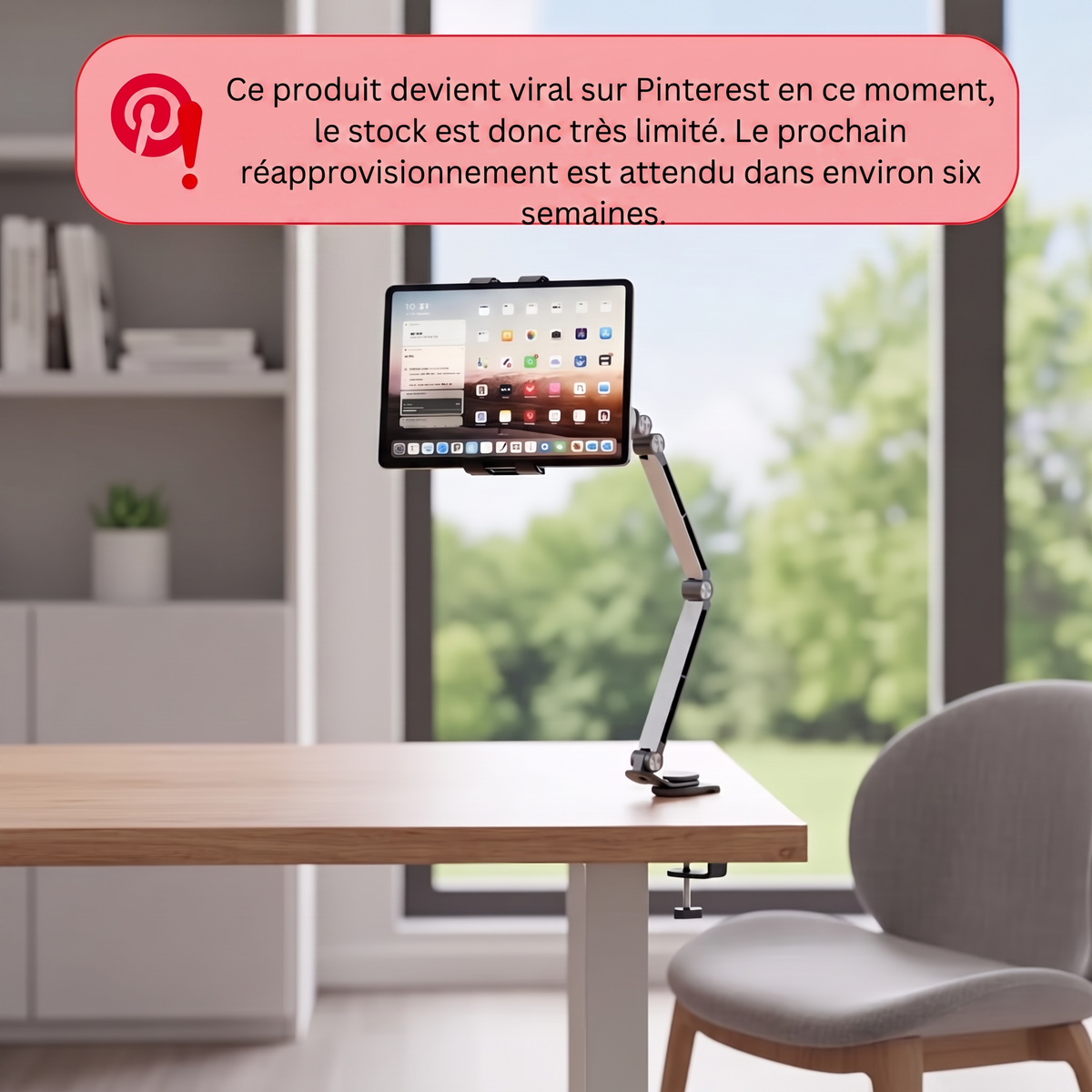 -50 % · OFFRE LIMITÉE · EliteStand™ · Support robuste en aluminium pour tablette et téléphone