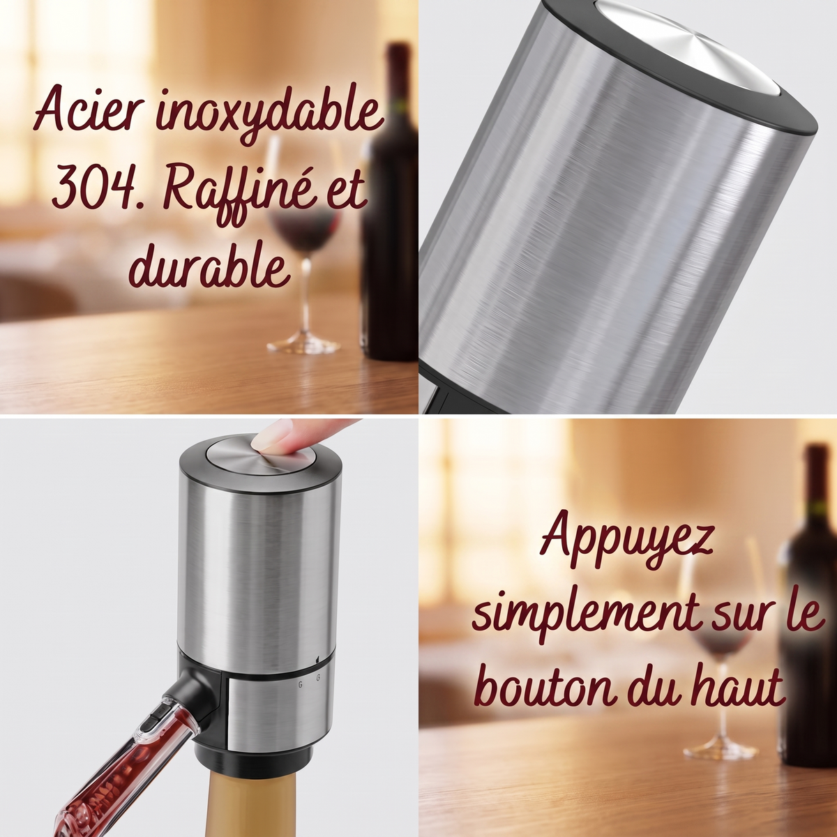 -50 % · OFFRE LIMITÉE · AeriBlend™ · Aérateur, conservateur et distributeur de vin 3-en-1