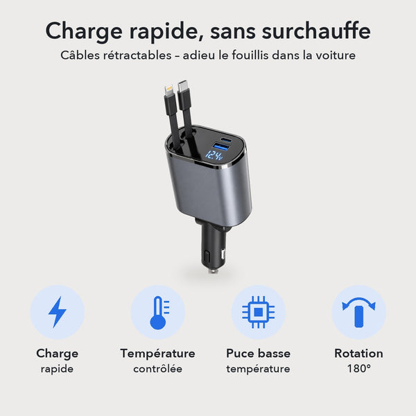 -50 % · OFFRE LIMITÉE · MultiZap™ · Chargeur de voiture 4 en 1
