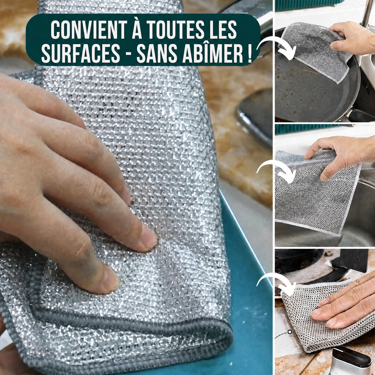 -50 % · OFFRE LIMITÉE · PowerWipe™ · Chiffon de nettoyage magique 2-en-1