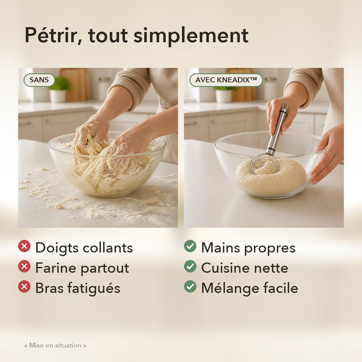 1+1 OFFERT · AUJOURD'HUI · Kneadix™ · Fouet à pâte