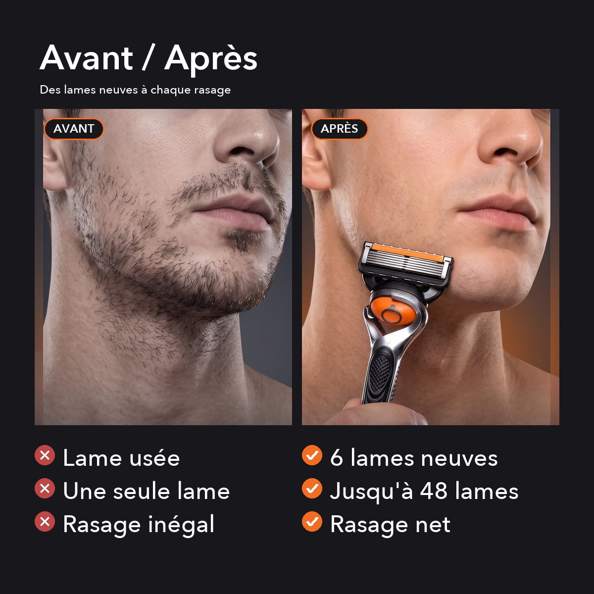 -50 % · OFFRE LIMITÉE · RazorMax™ · Coffret de lames de rasoir homme