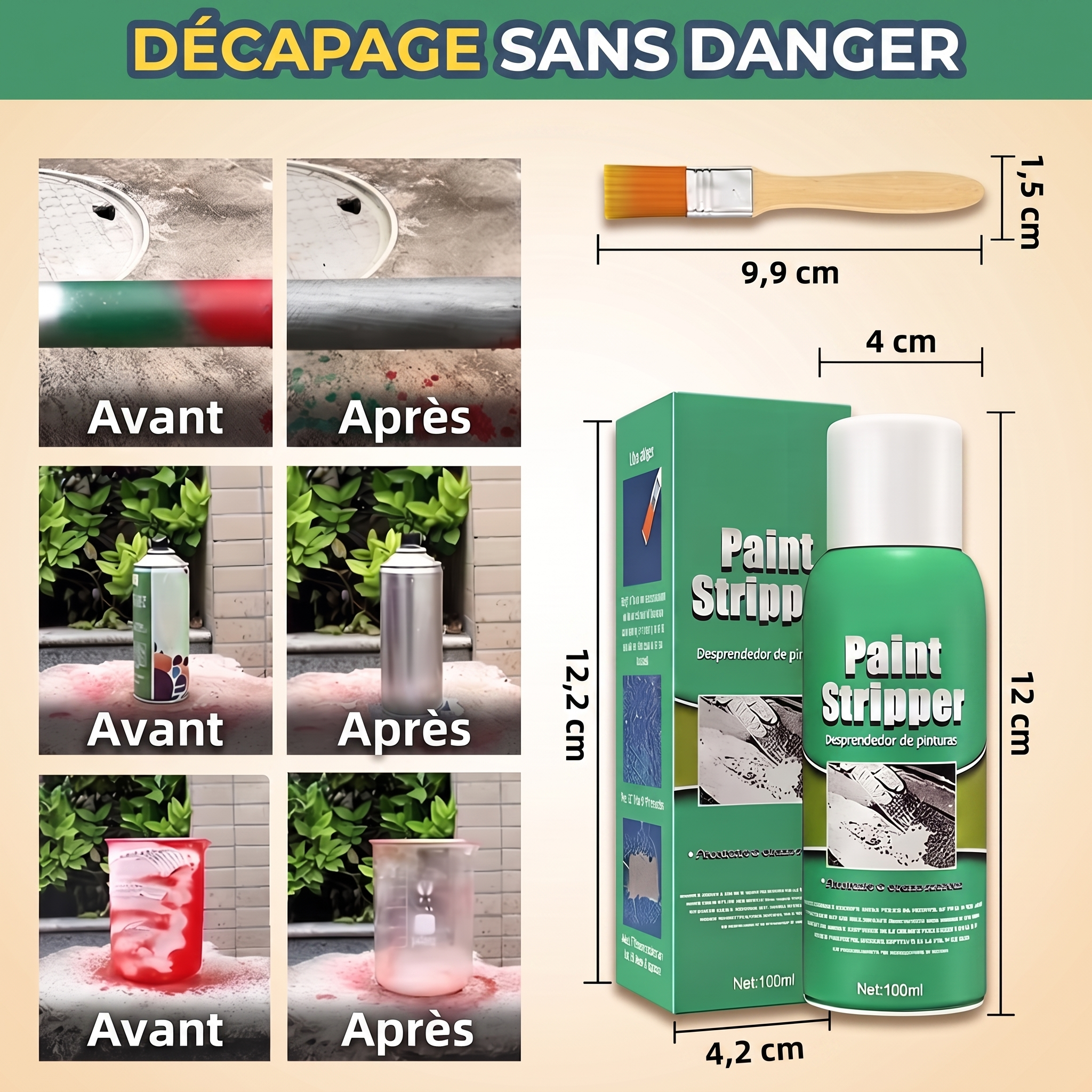 1+2 OFFERT · AUJOURD'HUI · PaintErase™ · Dissolvant de peinture rapide Pro