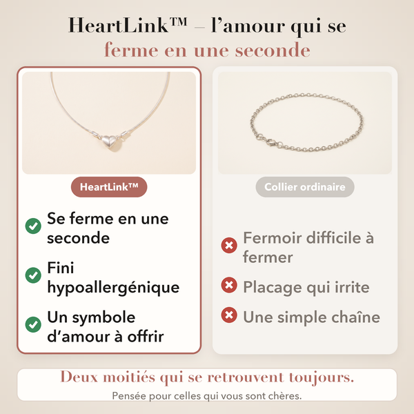 -50 % · OFFRE LIMITÉE · HeartLink™ · Collier cœur magnétique