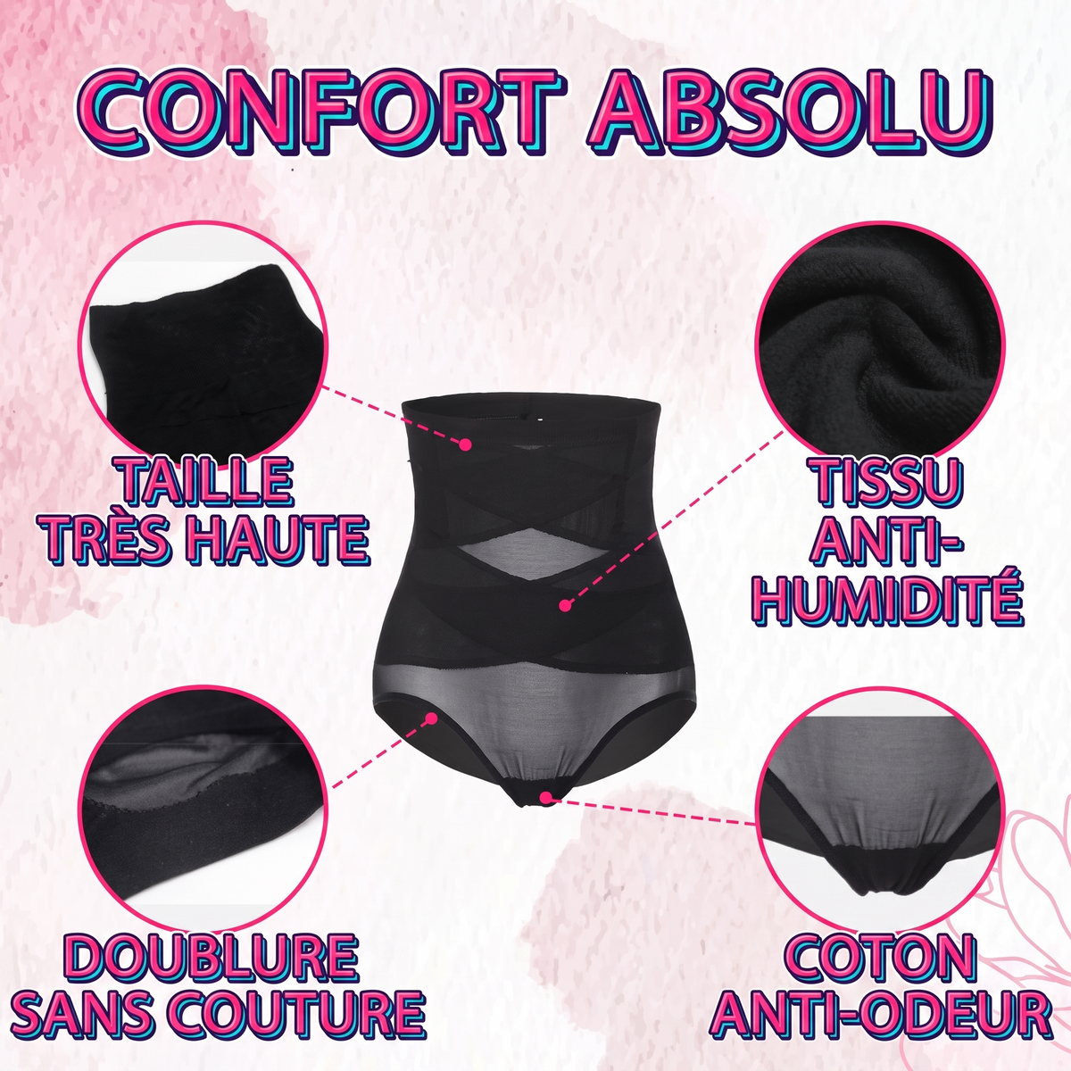 1+1 OFFERT · AUJOURD'HUI · CrossCompress · Gaine amincissante taille haute