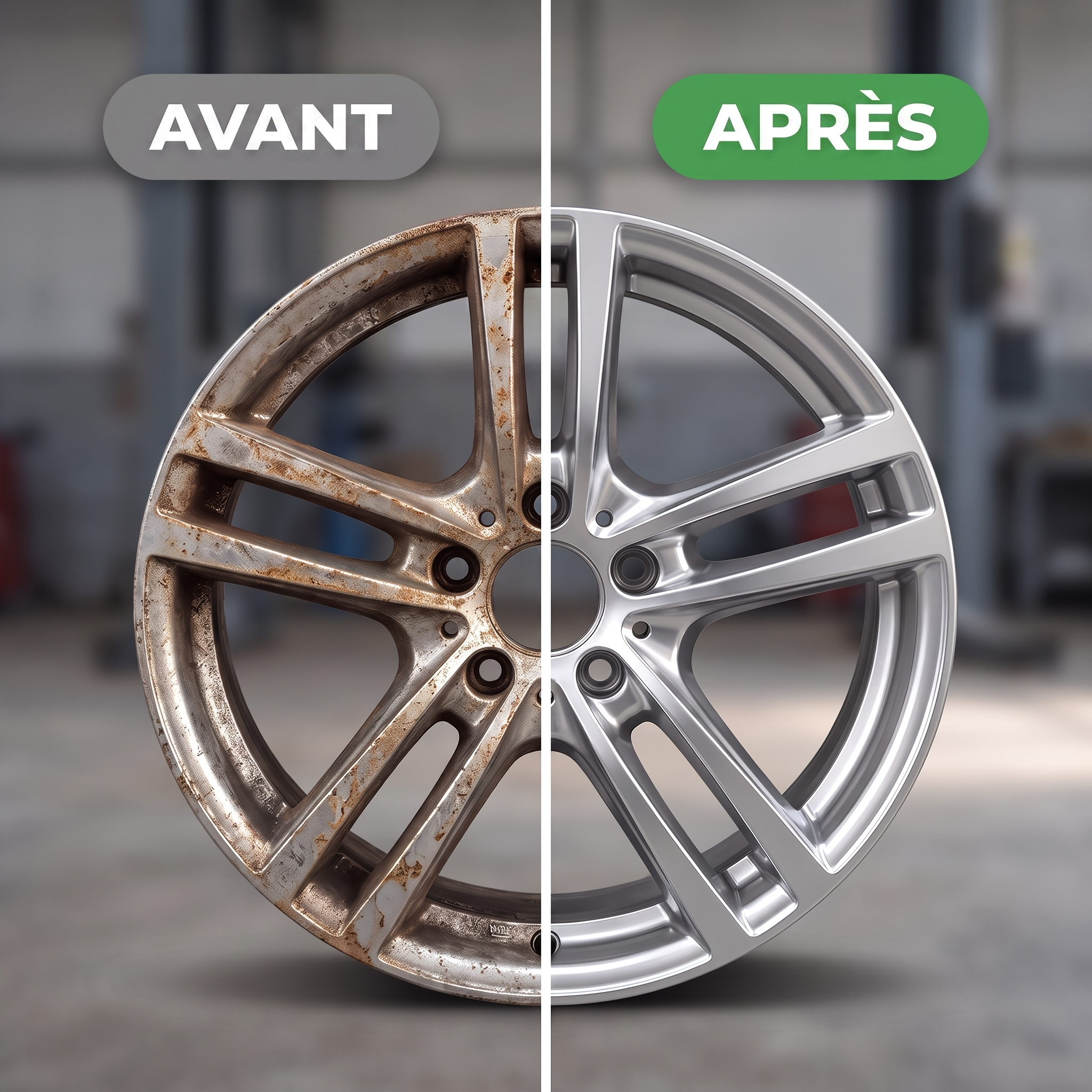 1+1 OFFERT · AUJOURD'HUI · CorrodeWizard™ · Élimination de la rouille de voiture en toute simplicité