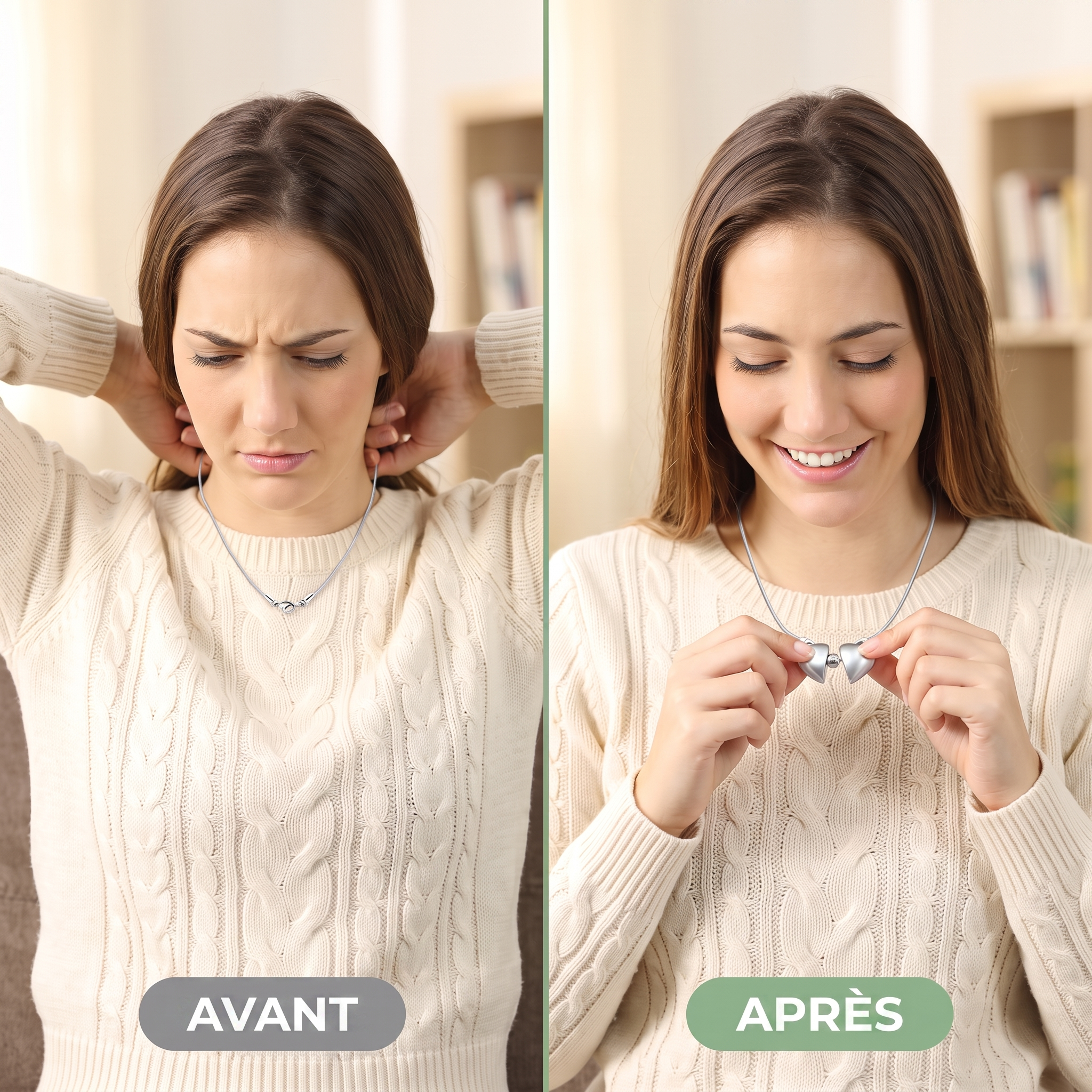 -50 % · OFFRE LIMITÉE · HeartLink™ · Collier cœur magnétique