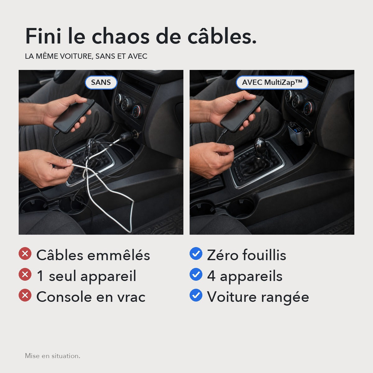 -50 % · OFFRE LIMITÉE · MultiZap™ · Chargeur de voiture 4 en 1