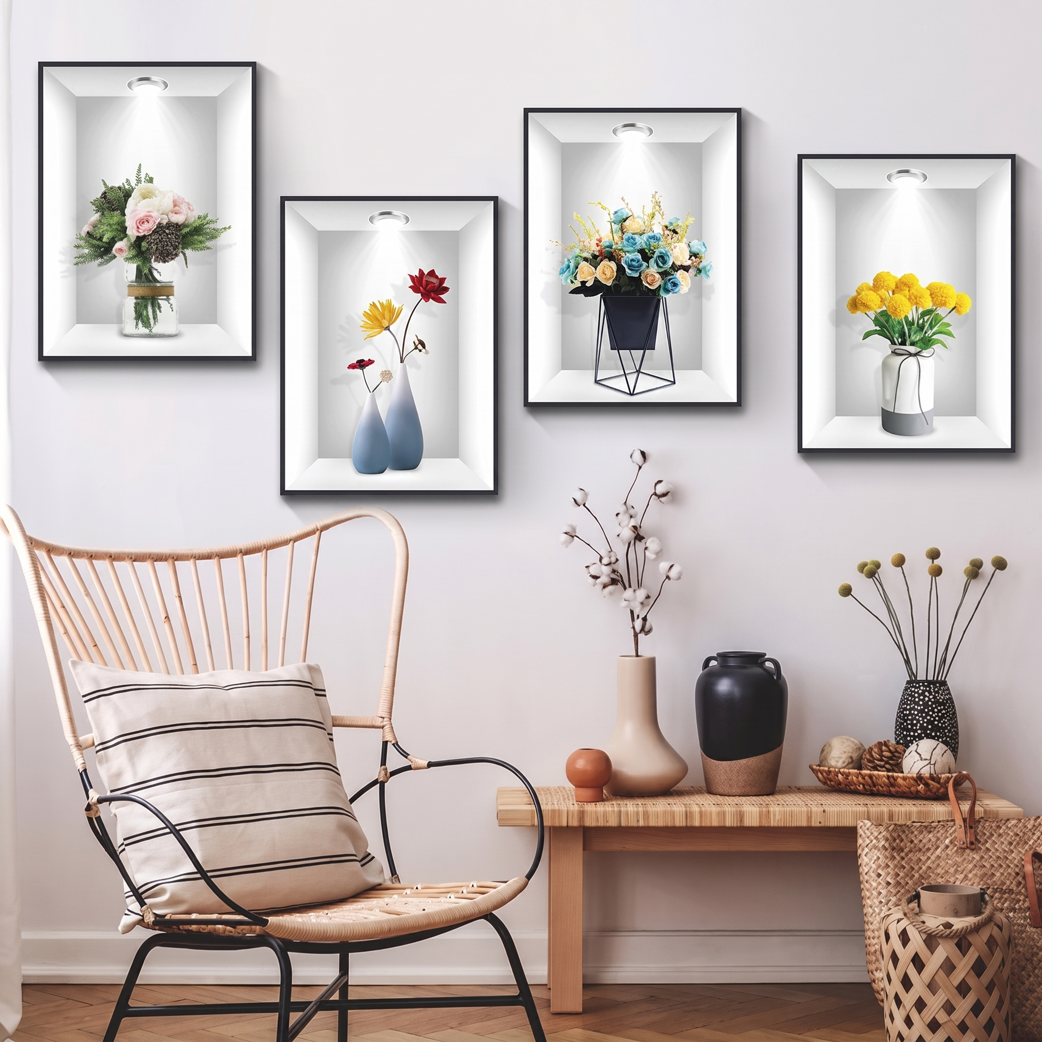 -50 % · OFFRE LIMITÉE · BotanicaLuxe™ · Sticker mural 3D de plantes vertes
