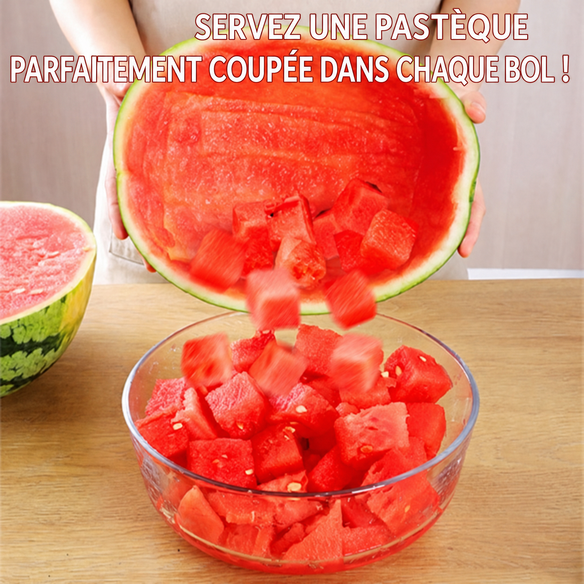 -50 % · OFFRE LIMITÉE · FruitBites™ · Une nouvelle façon de couper vos fruits !