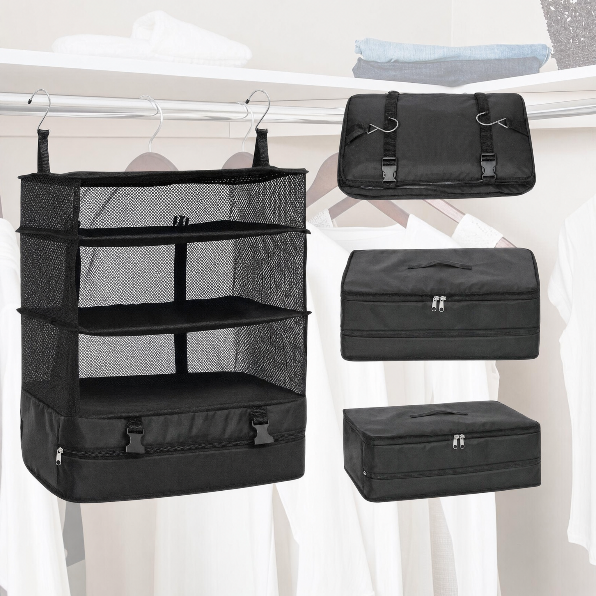 -50 % · OFFRE LIMITÉE · HangStorage™ · Emportez plus, même avec moins d’espace !