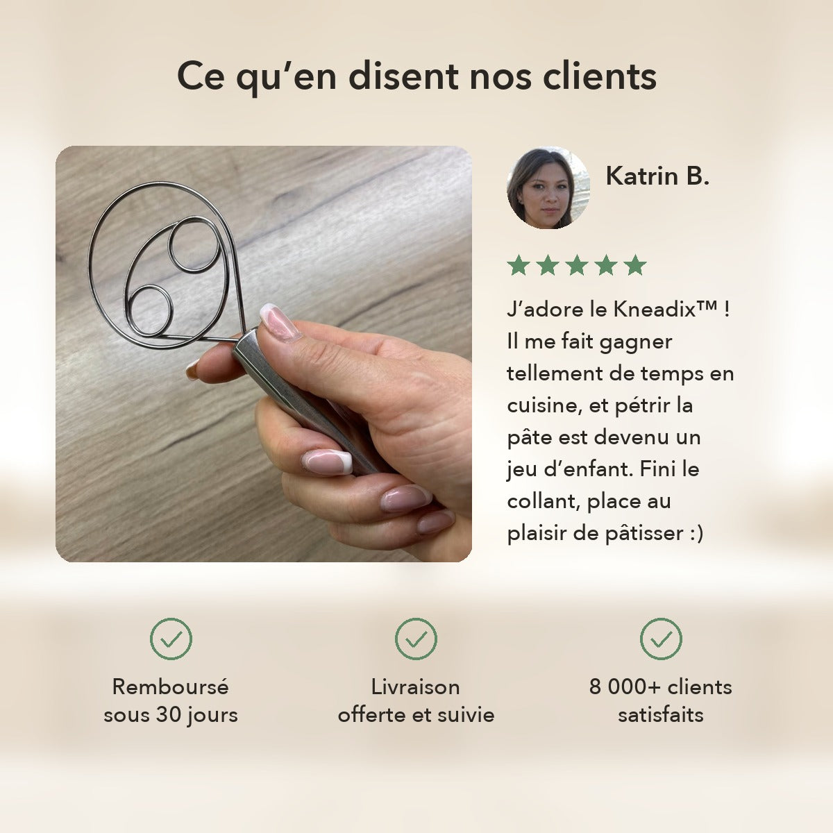 1+1 OFFERT · AUJOURD'HUI · Kneadix™ · Fouet à pâte