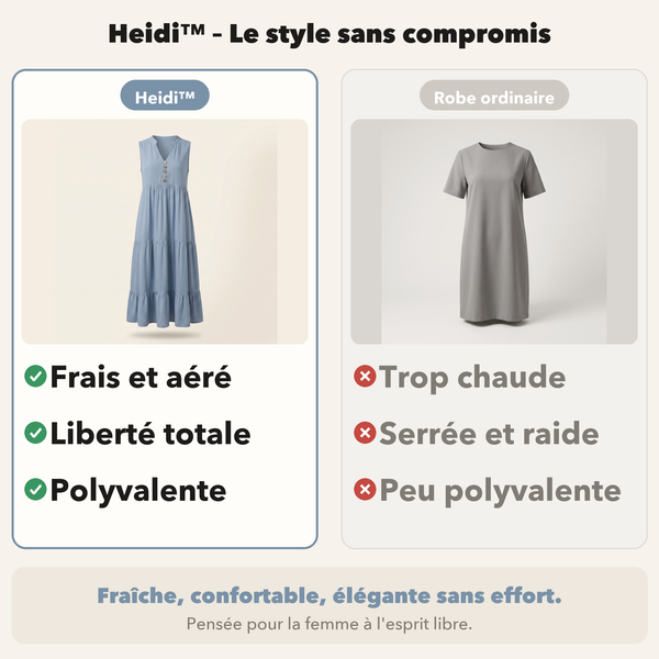 -50 % · OFFRE LIMITÉE · Heidi™ · Robe froncée à boutons