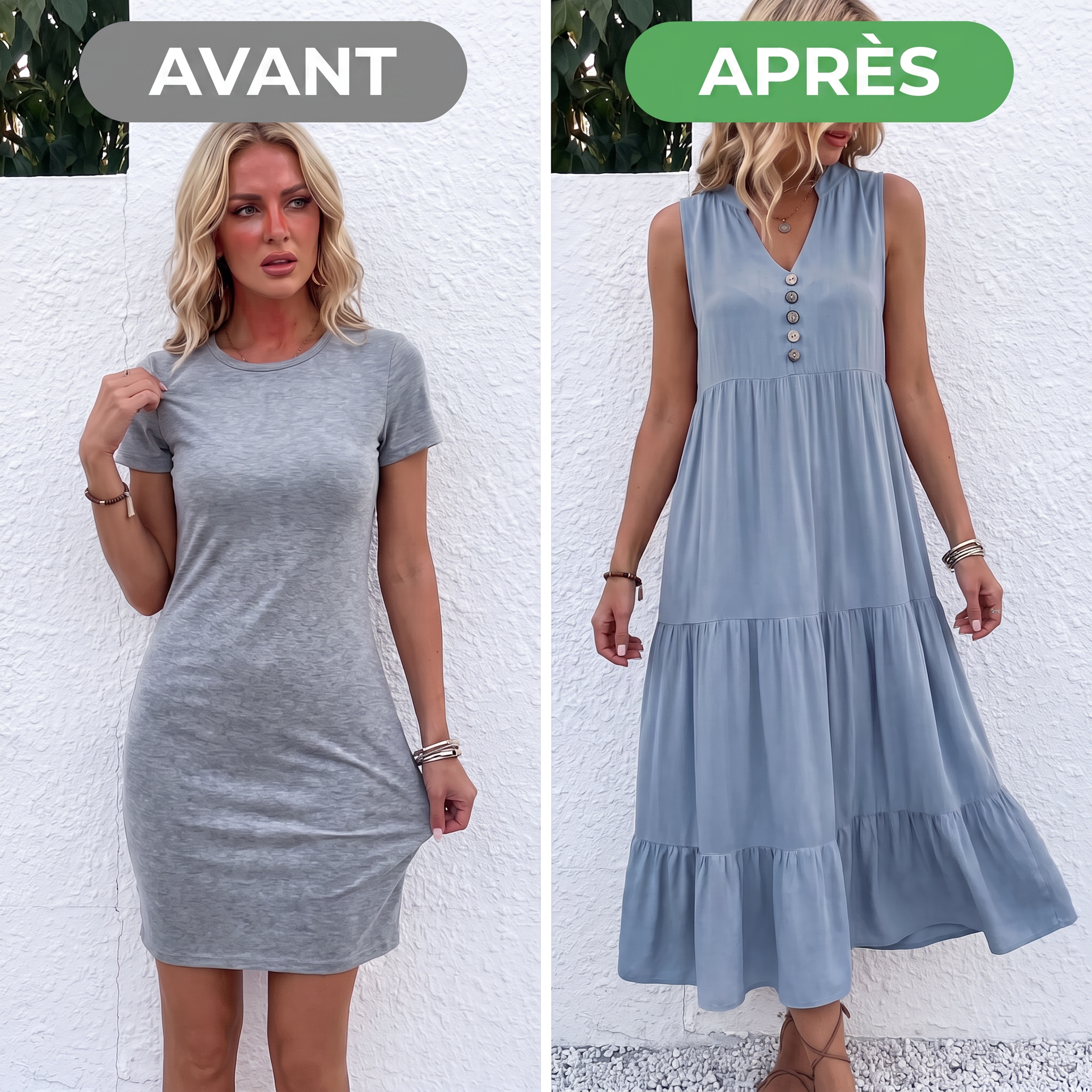 -50 % · OFFRE LIMITÉE · Heidi™ · Robe froncée à boutons
