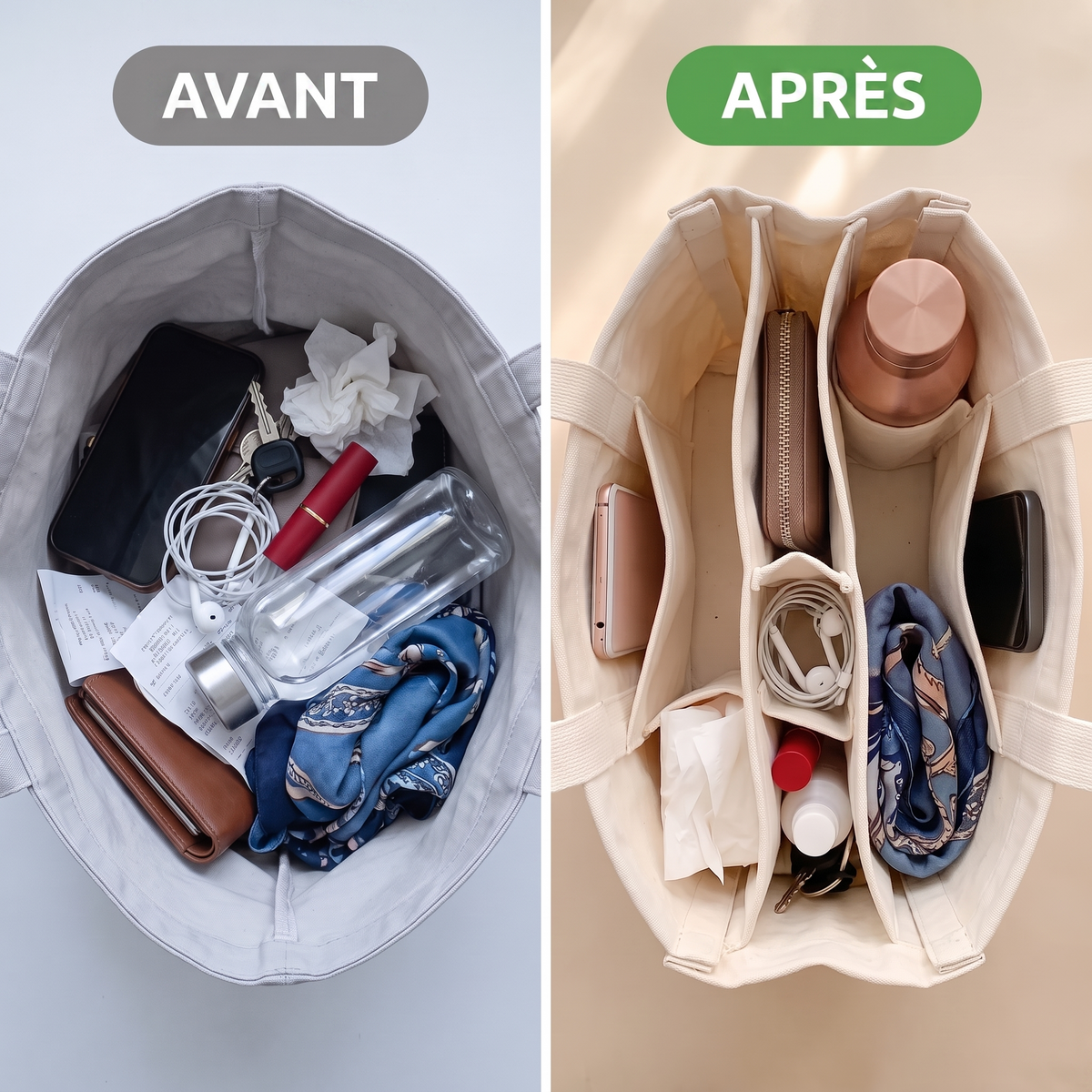 -50 % · OFFRE LIMITÉE · UrbanTote™ · Sac cabas en toile à multiples poches