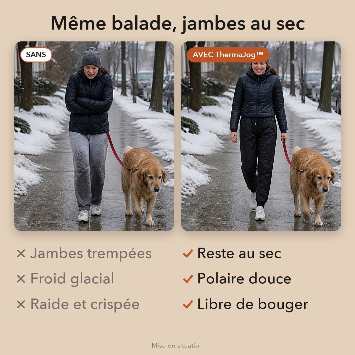 -50 % · OFFRE LIMITÉE · ThermaJog™ · Pantalon doublé polaire