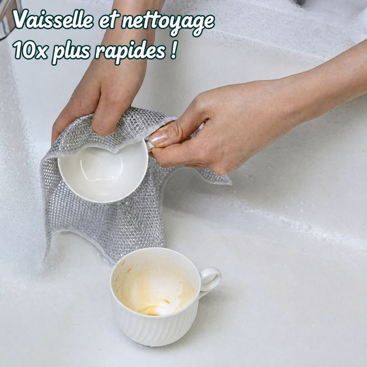 -50 % · OFFRE LIMITÉE · PowerWipe™ · Chiffon de nettoyage magique 2-en-1