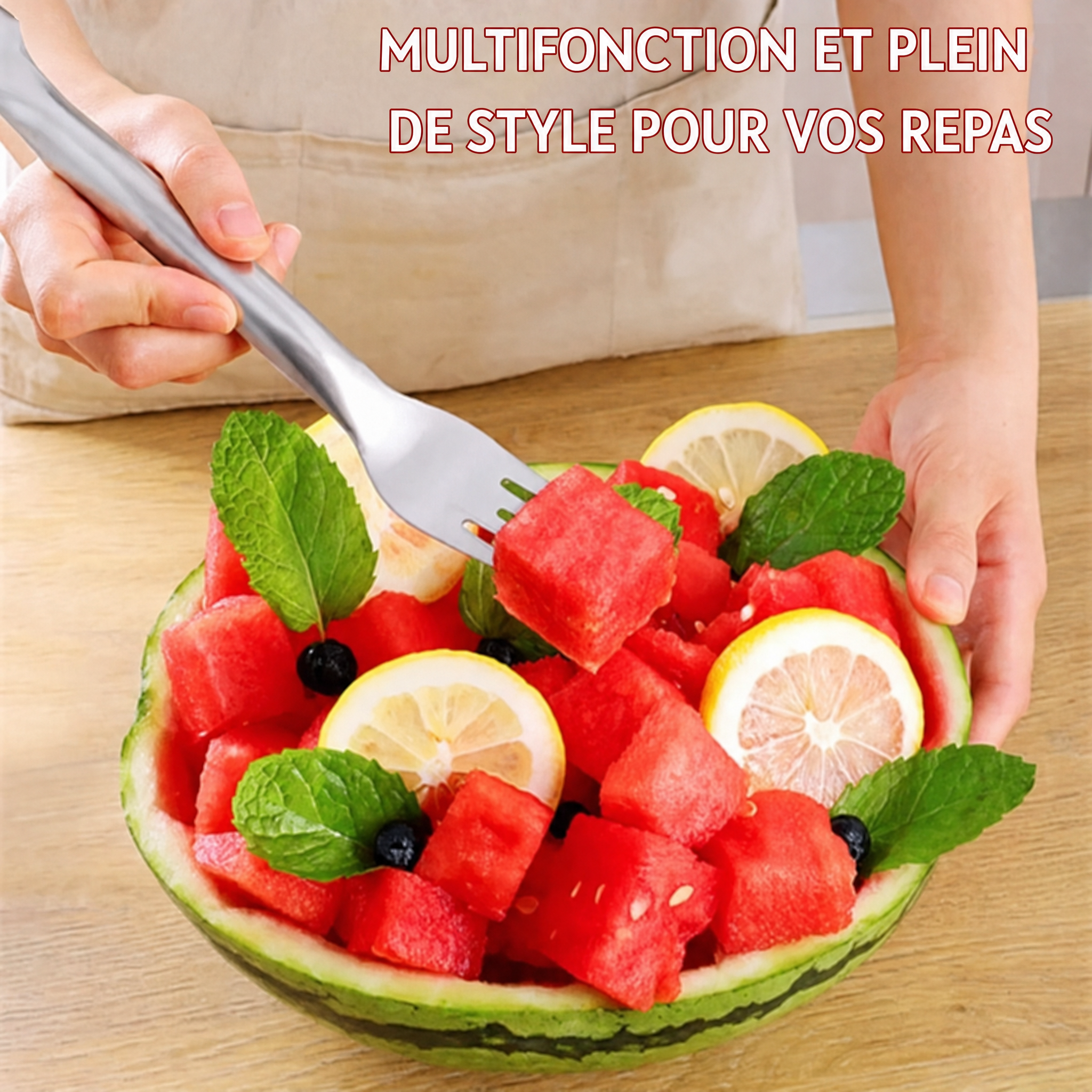 -50 % · OFFRE LIMITÉE · FruitBites™ · Une nouvelle façon de couper vos fruits !