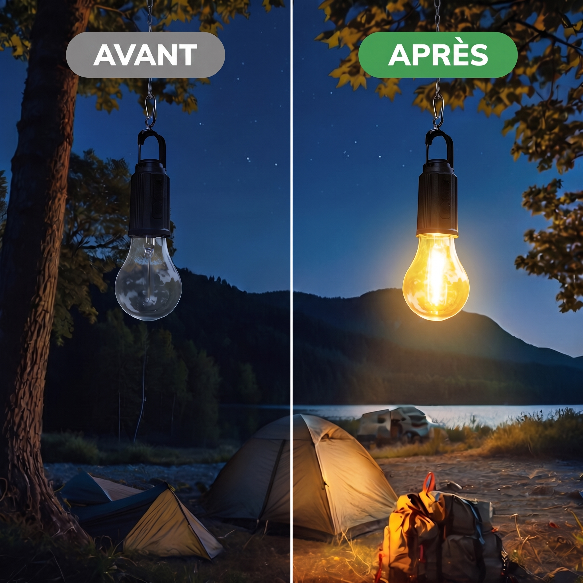 1+1 OFFERT · AUJOURD'HUI · DuraBulb™ · Ampoule rechargeable