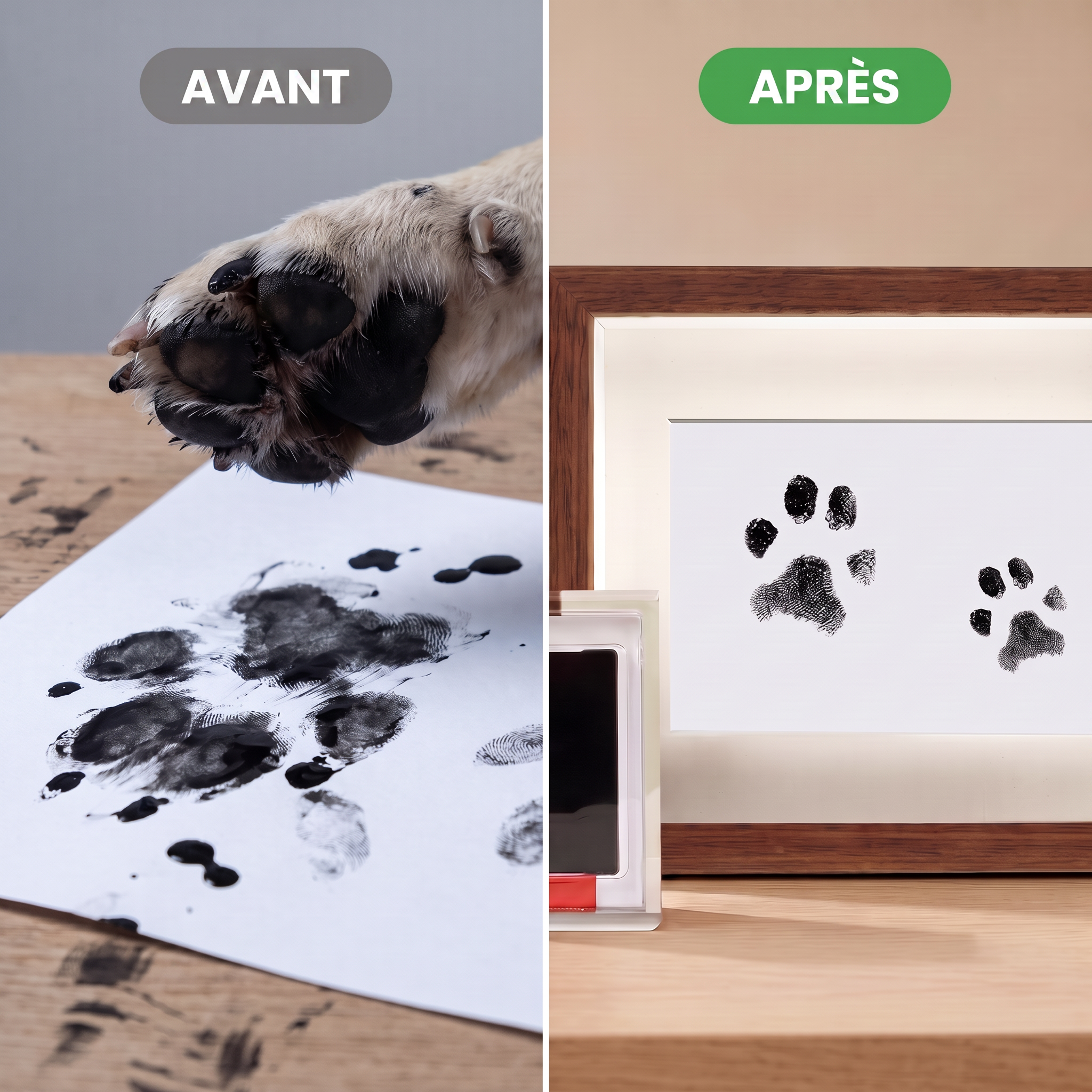 -50 % · OFFRE LIMITÉE · PawMemoirs™ · Souvenirs avec empreintes de pattes