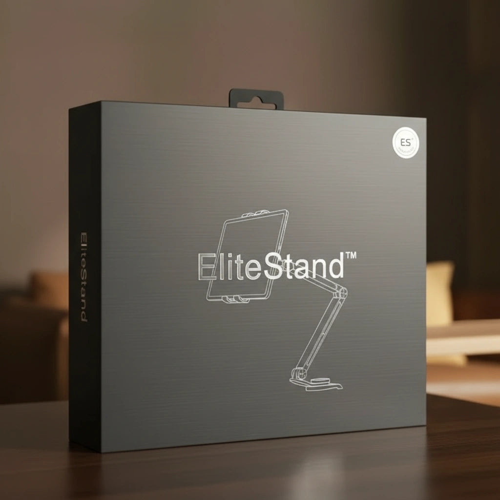 -50 % · OFFRE LIMITÉE · EliteStand™ · Support robuste en aluminium pour tablette et téléphone
