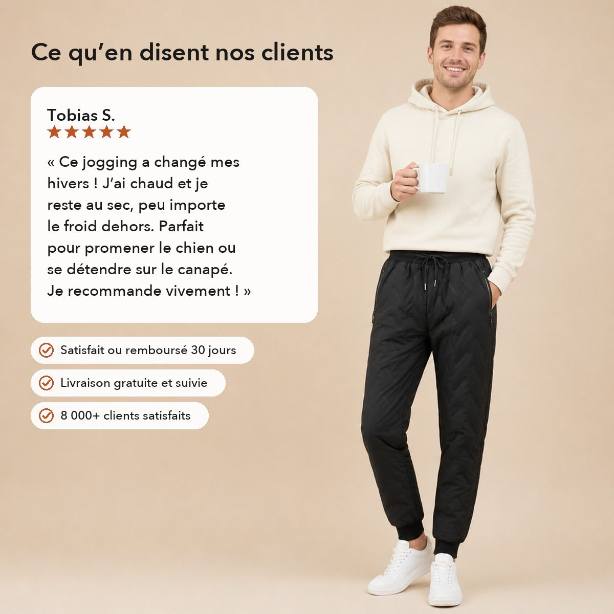 -50 % · OFFRE LIMITÉE · ThermaJog™ · Pantalon doublé polaire