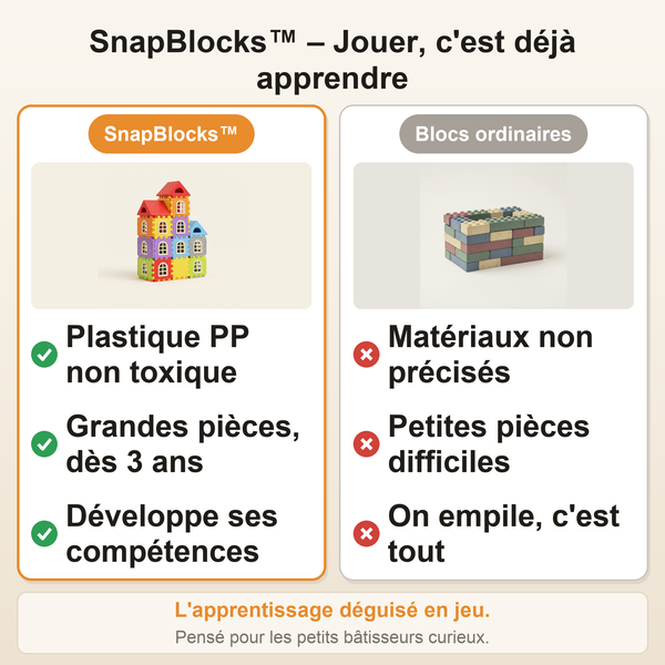 -50 % · OFFRE LIMITÉE · SnapBlocks™ · Développez la créativité de votre enfant !