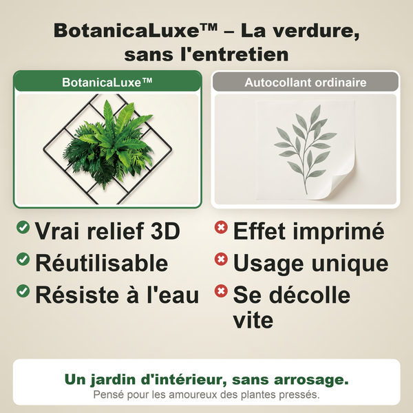 -50 % · OFFRE LIMITÉE · BotanicaLuxe™ · Sticker mural 3D de plantes vertes