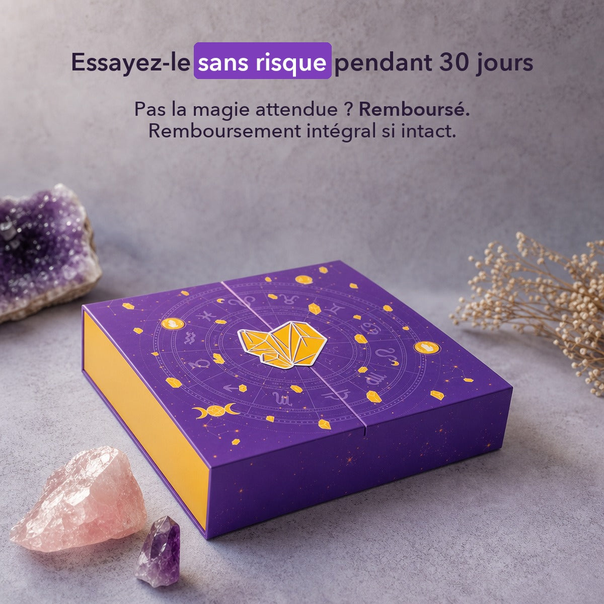 1+1 OFFERT · AUJOURD'HUI · AuraCount™ · Calendrier de cristaux