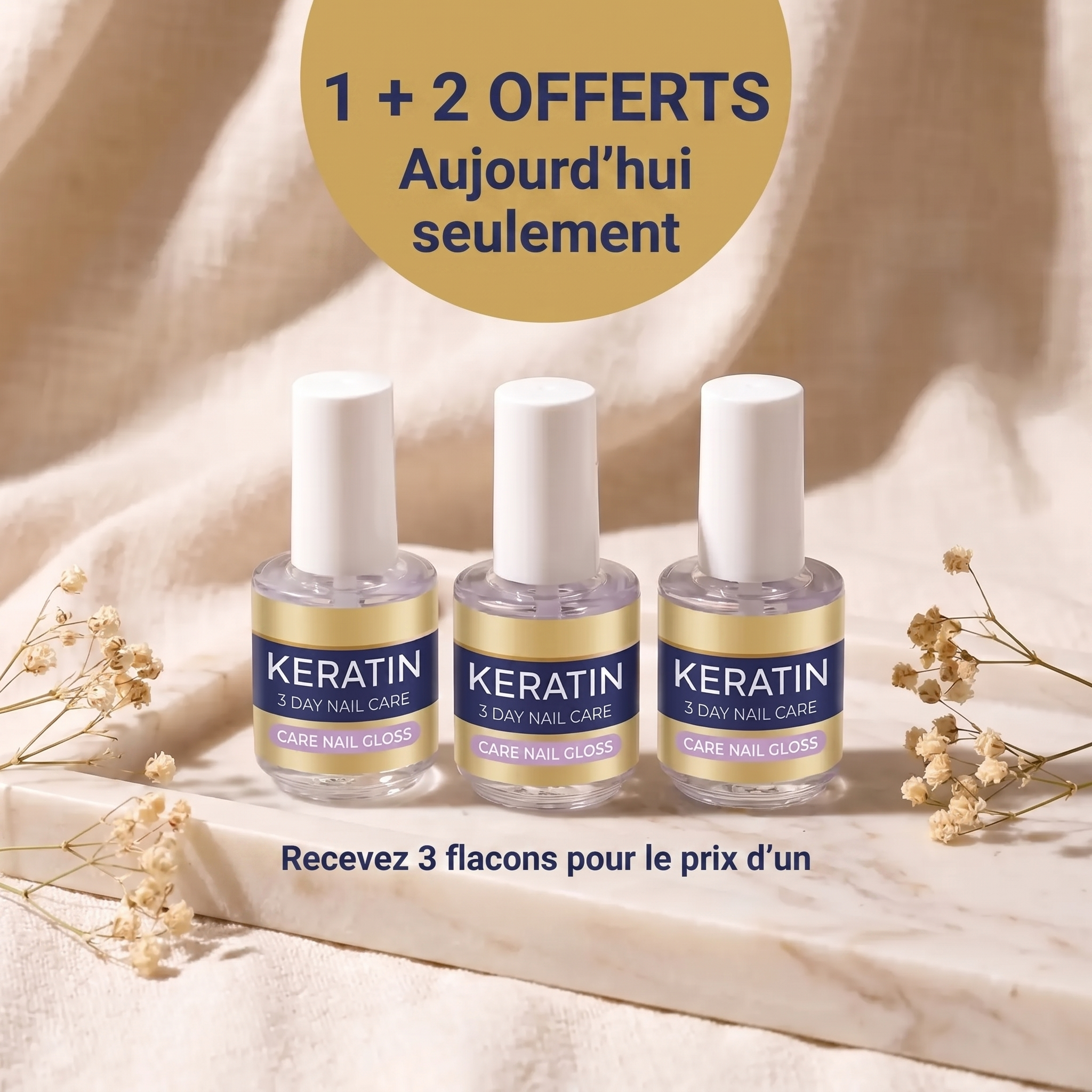 1+2 OFFERT · AUJOURD'HUI · VitaNails™ · Sérum à la kératine pour ongles fragiles