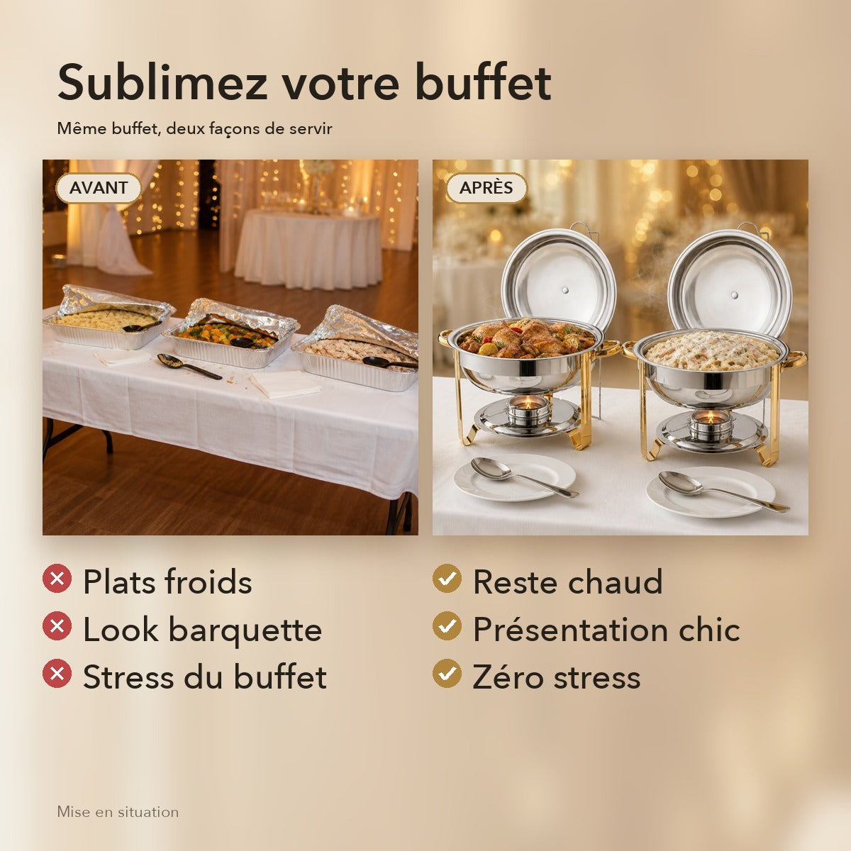 -50 % · OFFRE LIMITÉE · HeatServe™ · Chauffe-plat buffet 4,5 L