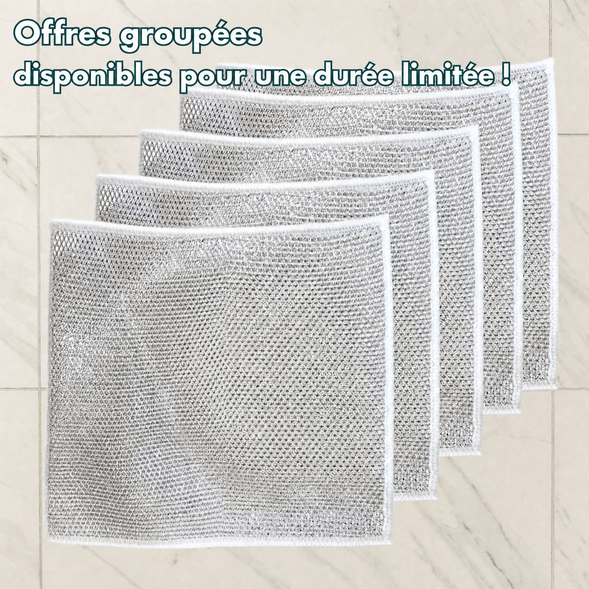 -50 % · OFFRE LIMITÉE · PowerWipe™ · Chiffon de nettoyage magique 2-en-1