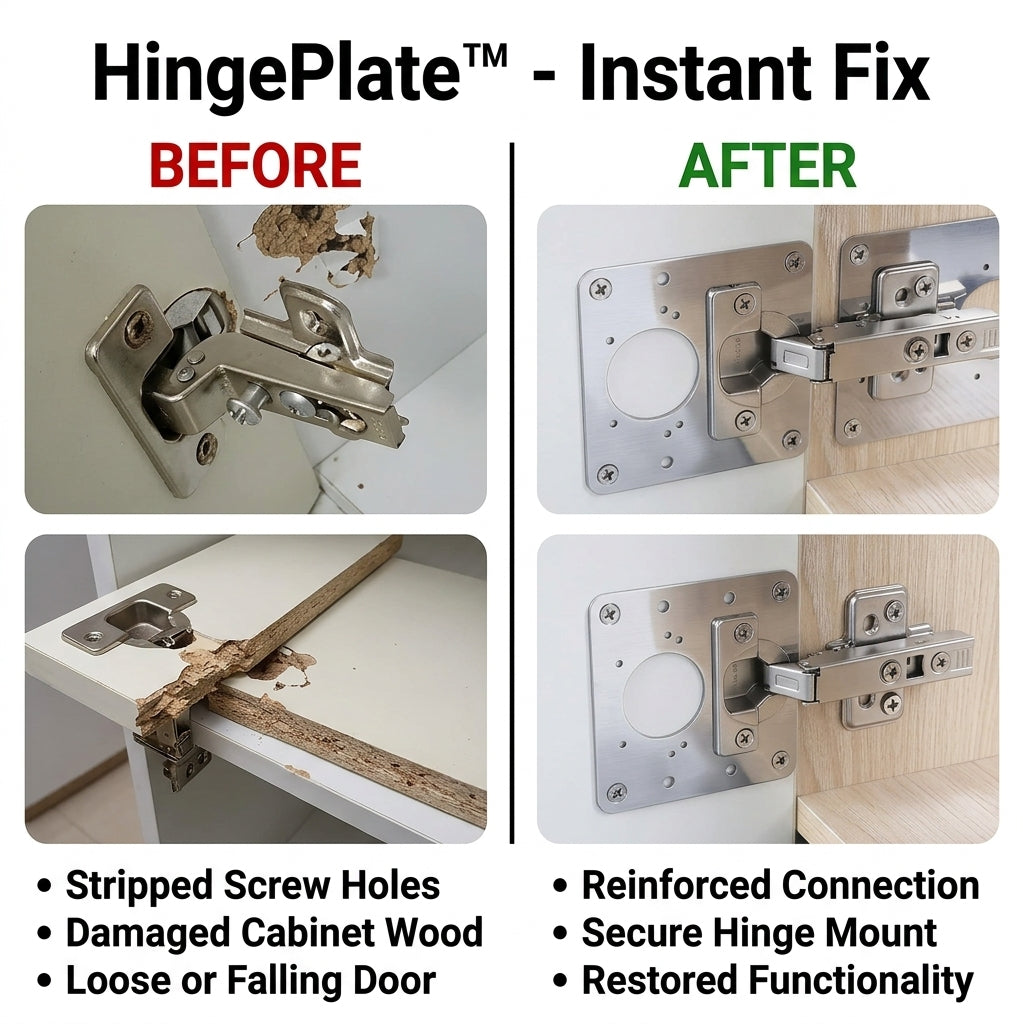 5 + 5 GRATUIT AUJOURD'HUI | HingePlate™ - Fixation de placard